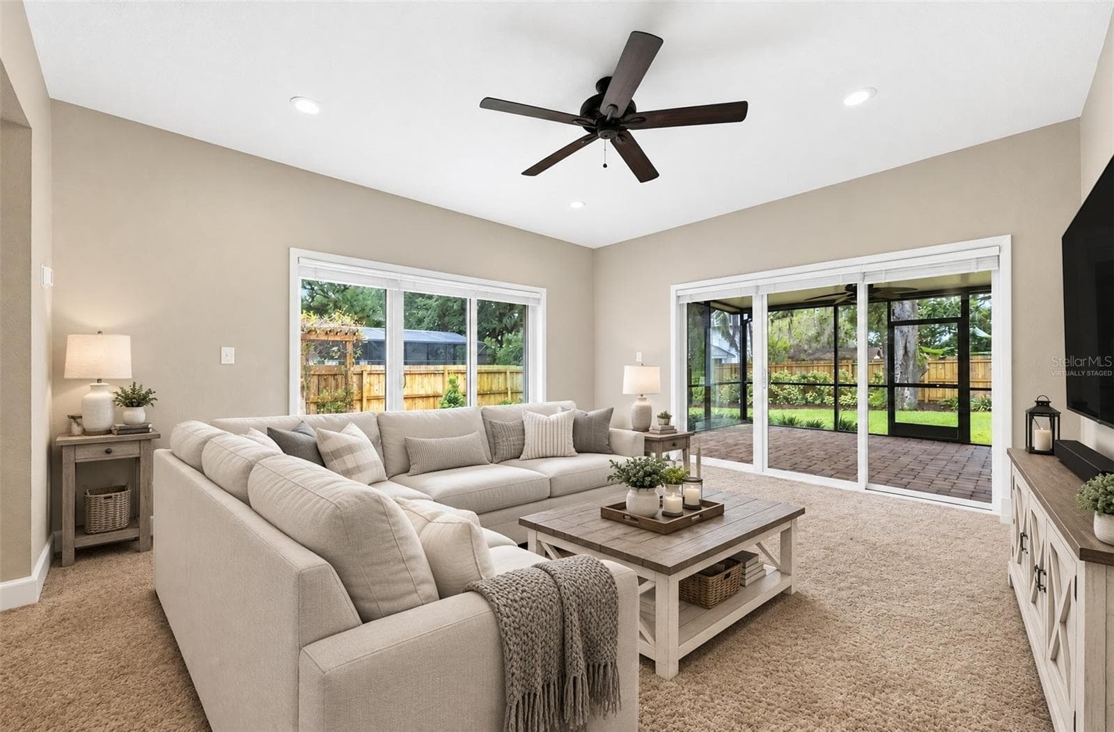 Family Room. Virtually Staged. - 1212 ELMWOOD ST, ORLANDO