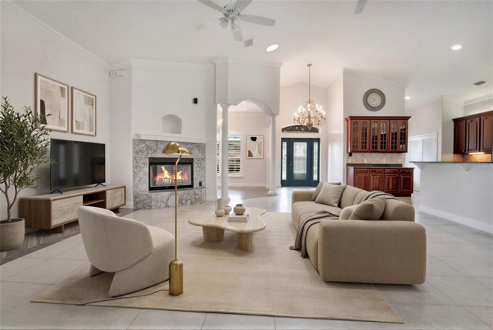 Family Room Virtually Staged - 5365 SHADY OAK CIR, ST CLOUD