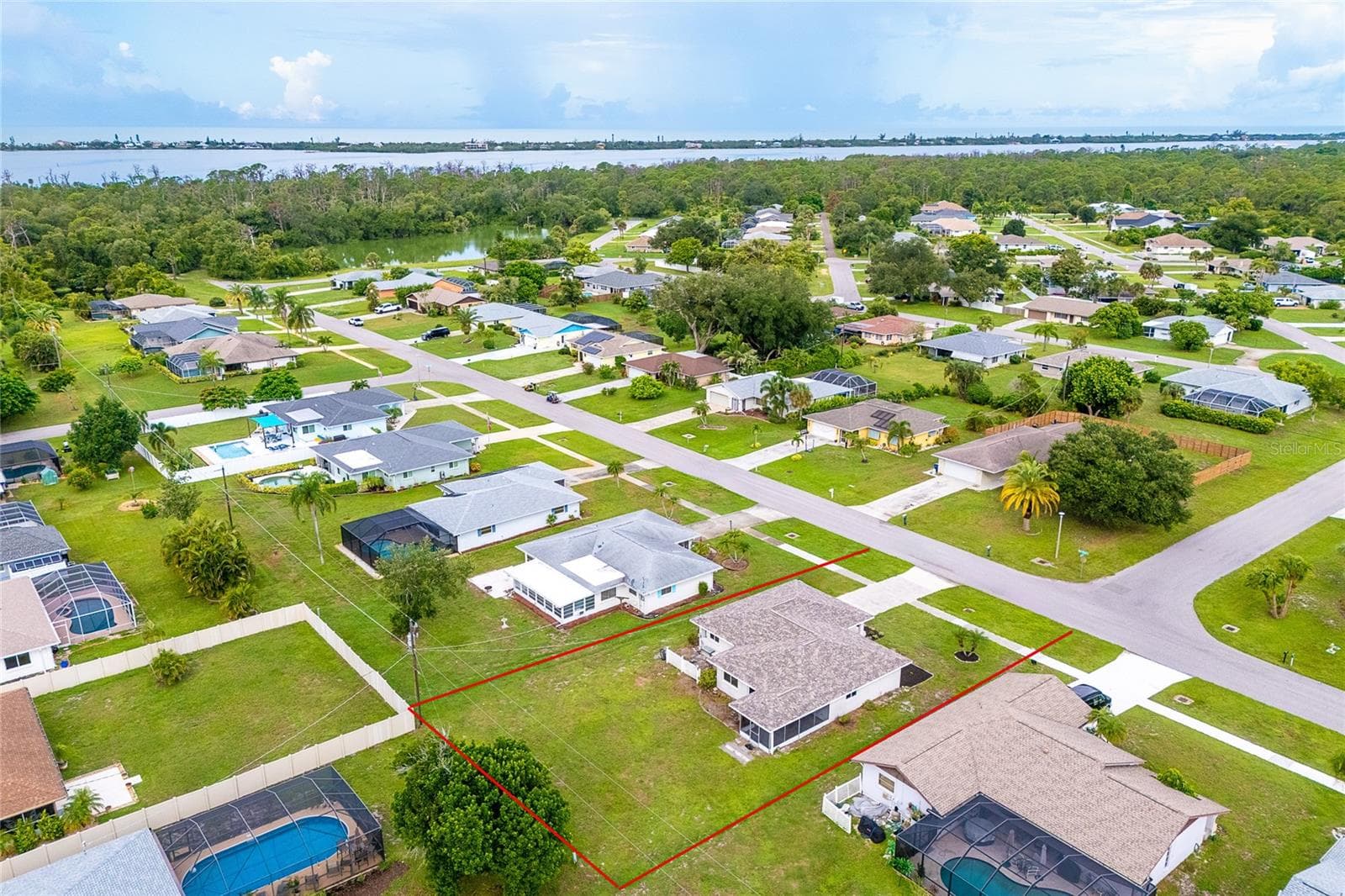 Aerial of subject home - 995 BAY VISTA BLVD, ENGLEWOOD