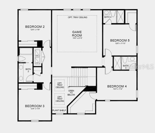 Second Floor Plan - Additional Highlights Include: pocket sliding glass door in the great room, tray ceiling package, study with French doors, 8' interior doors, pre-plumb water softener and laundry room sink - 11164 MANOR HOUSE LN, ODESSA