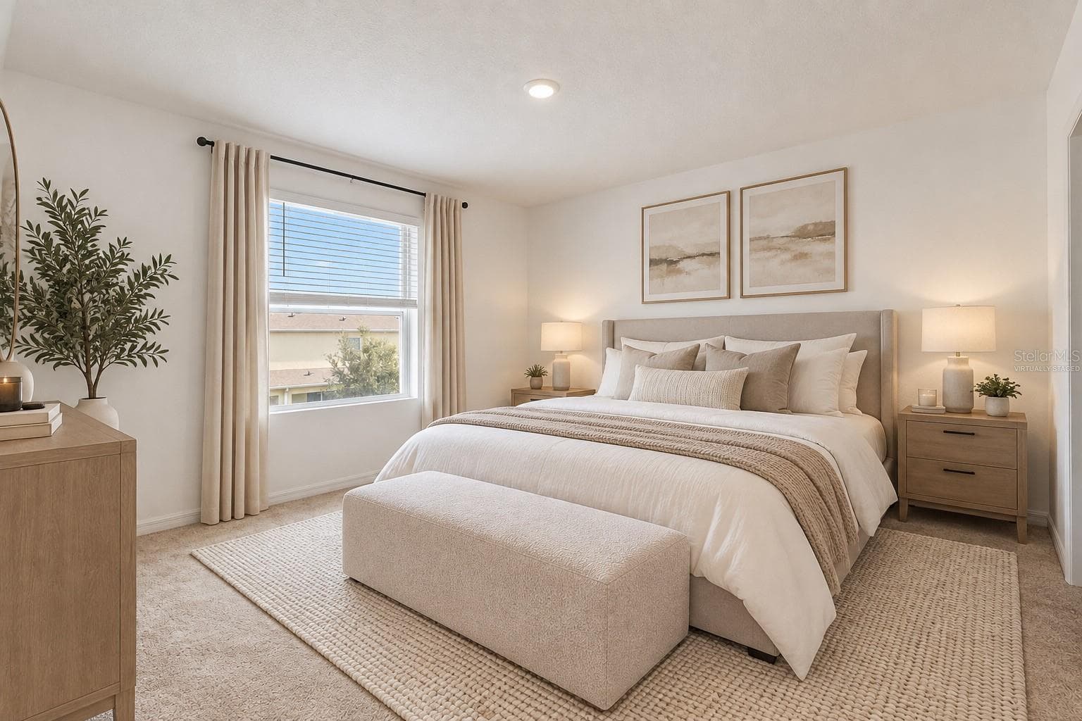 Virtually Staged Primary Bedroom - 9033 WILDFLOWER LN, KISSIMMEE
