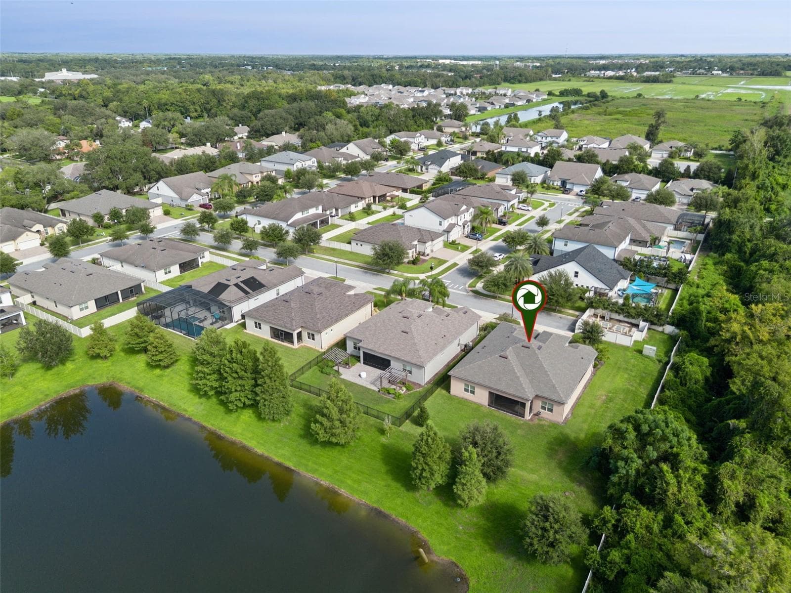 Aerial View with Pond - 1005 MARE WAY, OVIEDO