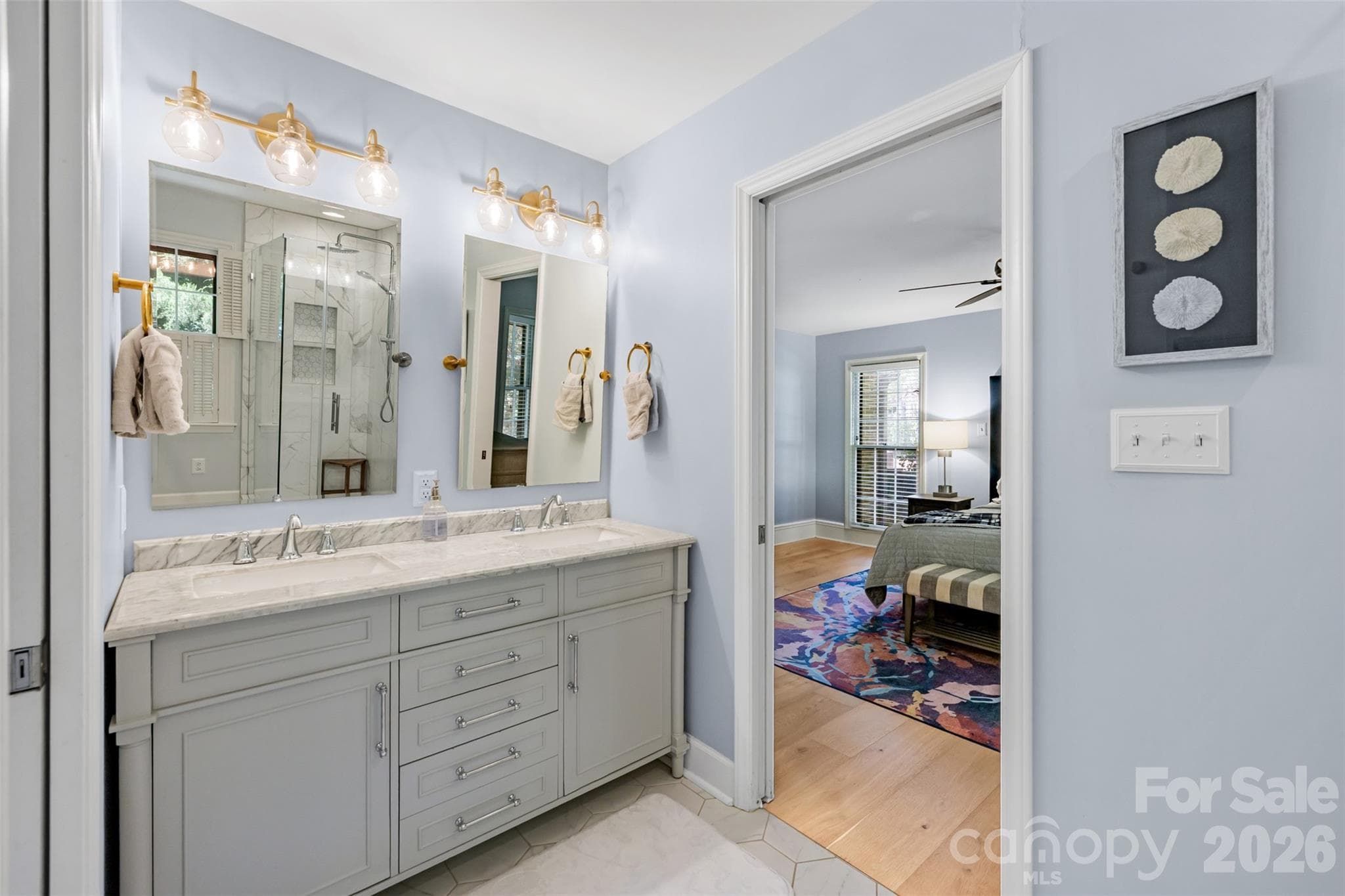 Dual vanity with efficient storage - 10 Bald Eagle Road, Lake Wylie