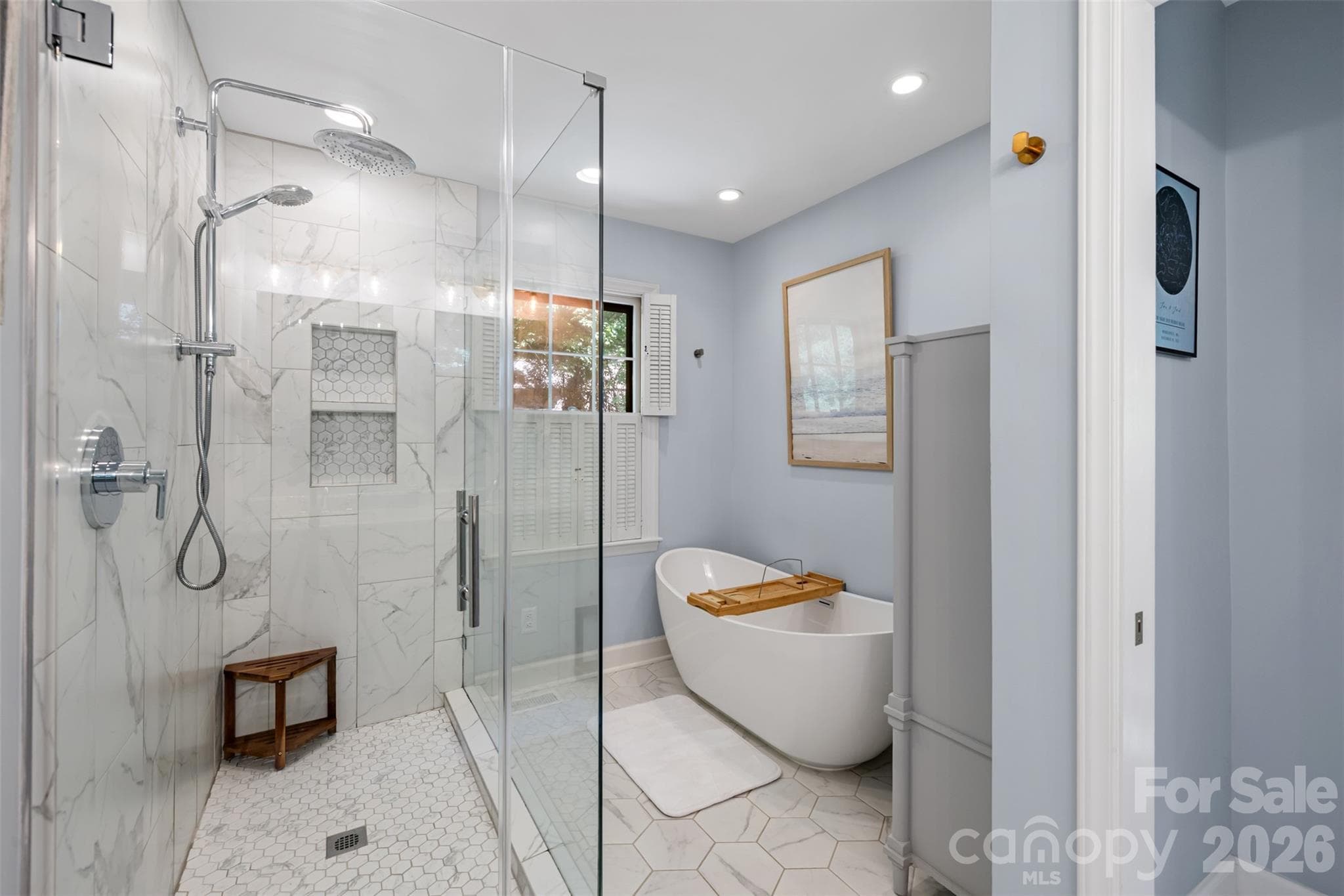 Renovated spa-inspired primary bath - 10 Bald Eagle Road, Lake Wylie