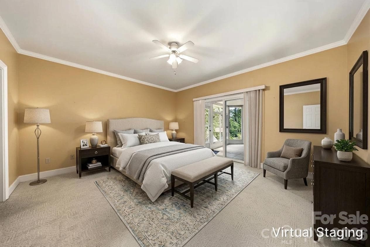 Virtually Staged Primary Suite - 200 Teaberry Lane, Hendersonville