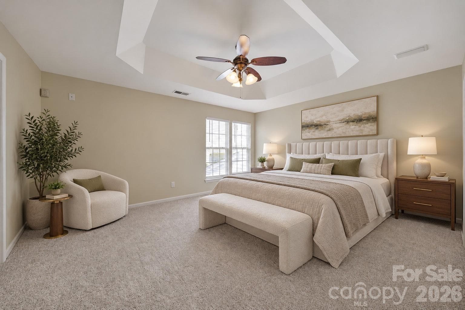 Master Bedroom virtually Staged Staged - Lake Wylie