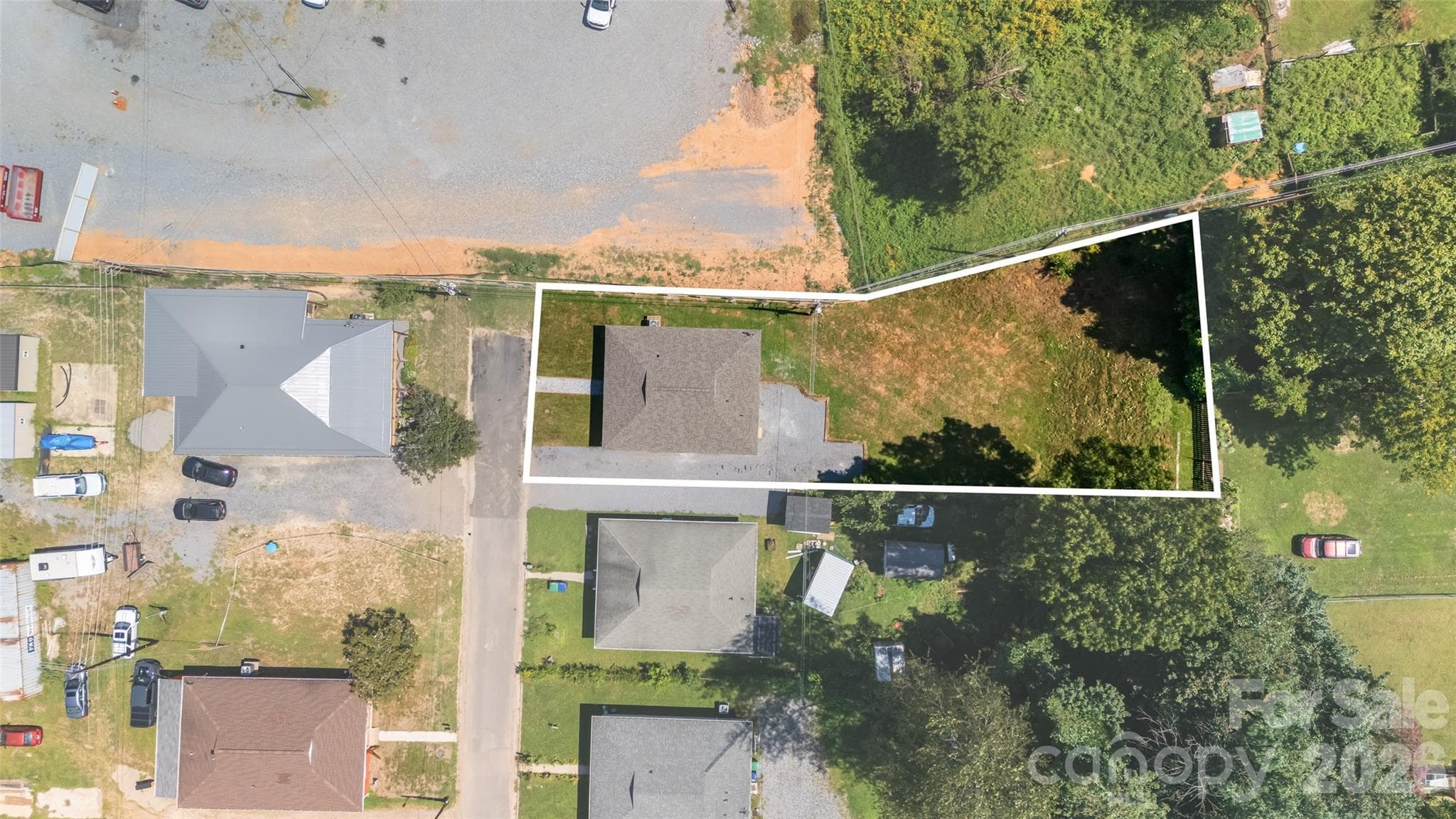 Bird's Eye view with approximate property lines - 156 Edwards Avenue, Swannanoa