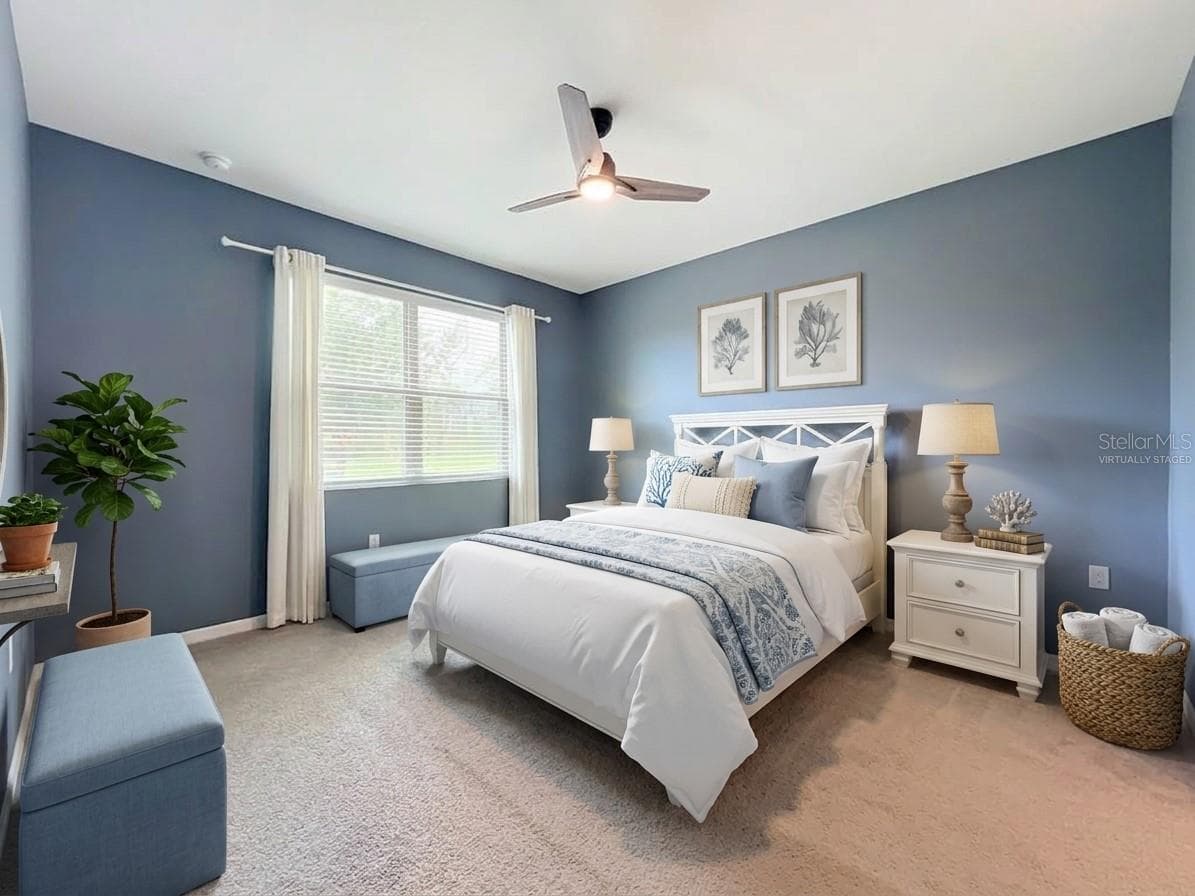 Virtually Staged Primary Bedroom - 3456 TWIN FLOWER CT, CLERMONT