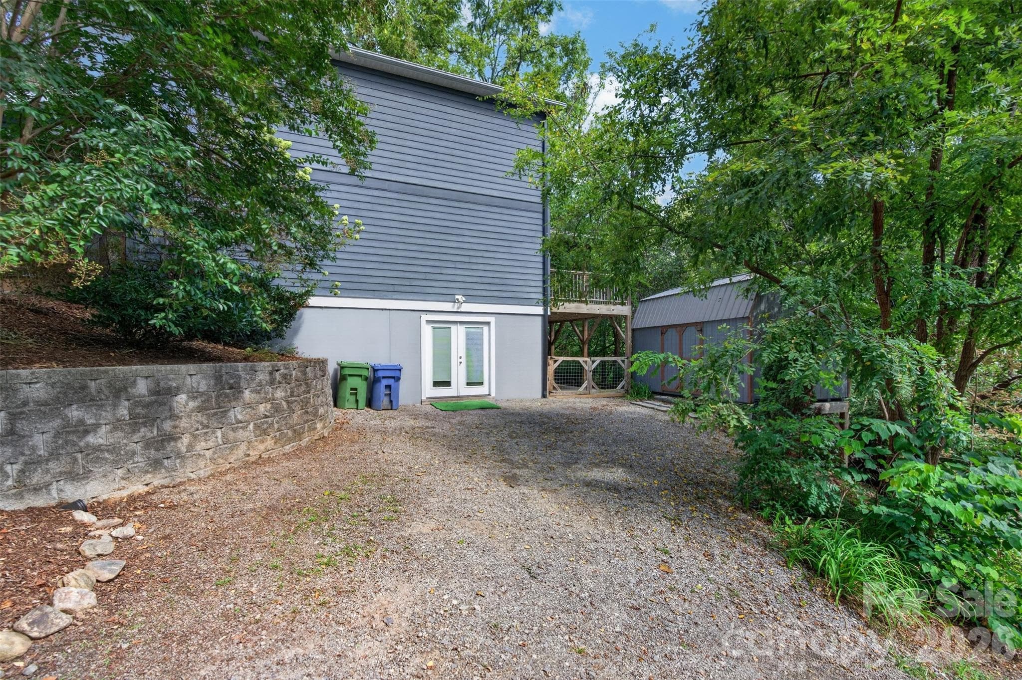 Basement entrance & parking - 134 Shelburne Road, Asheville