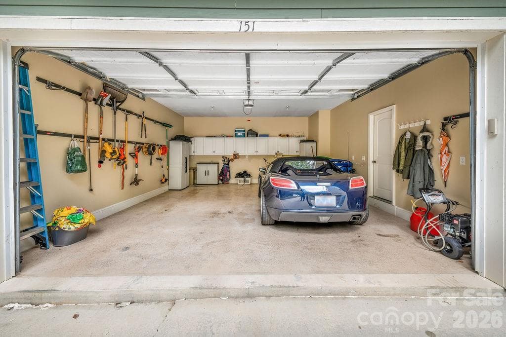 2 Car Garage w/ Shelves - 151 Hillside Drive, Swannanoa