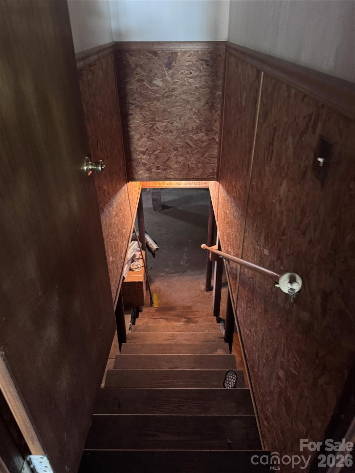 Interior steps to basement - 106 Myrtle Street, Morganton