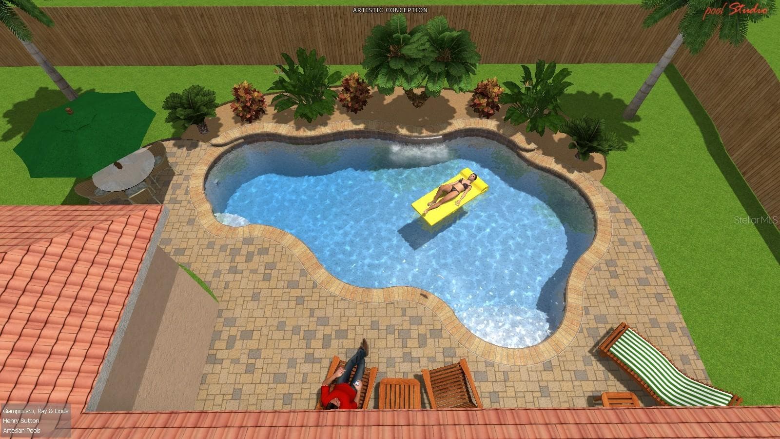 Concept Pool by local pool company. - 4373 FLETCHER LN, TITUSVILLE
