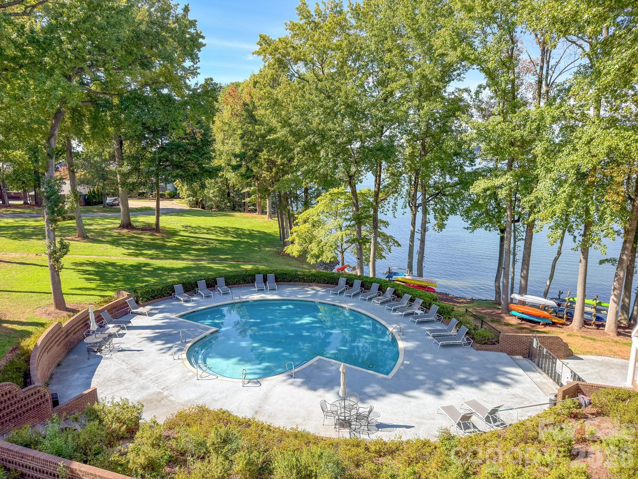 community pool and this is view from your balcony - 327 Northwest Drive, Davidson