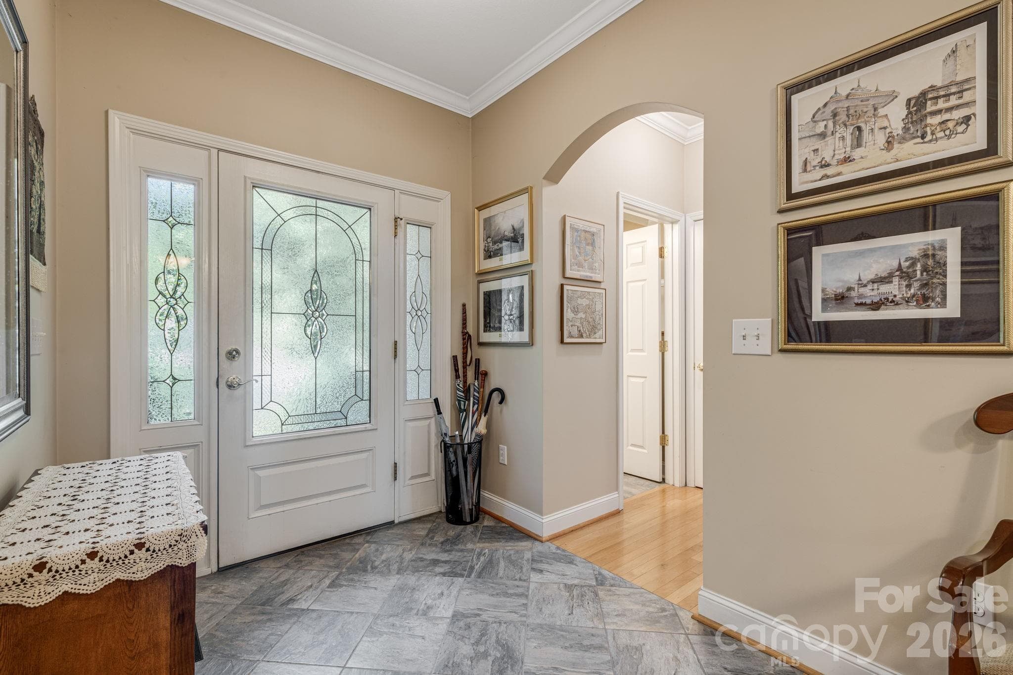 Foyer with main level guest bedroom and bath to the right. - 212 Carriage Springs Way, Hendersonville