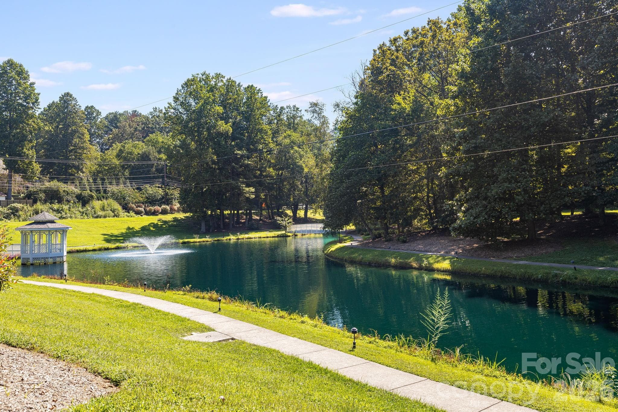 Community pond with walking trails around it. - 212 Carriage Springs Way, Hendersonville