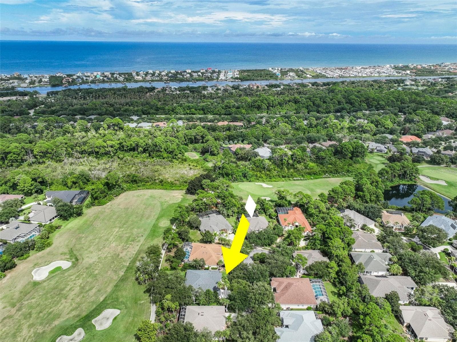 Aerial View of home on the Jack Nicklaus Golf Course and Ocean just minutes away - 17 GRANDVIEW DR, PALM COAST