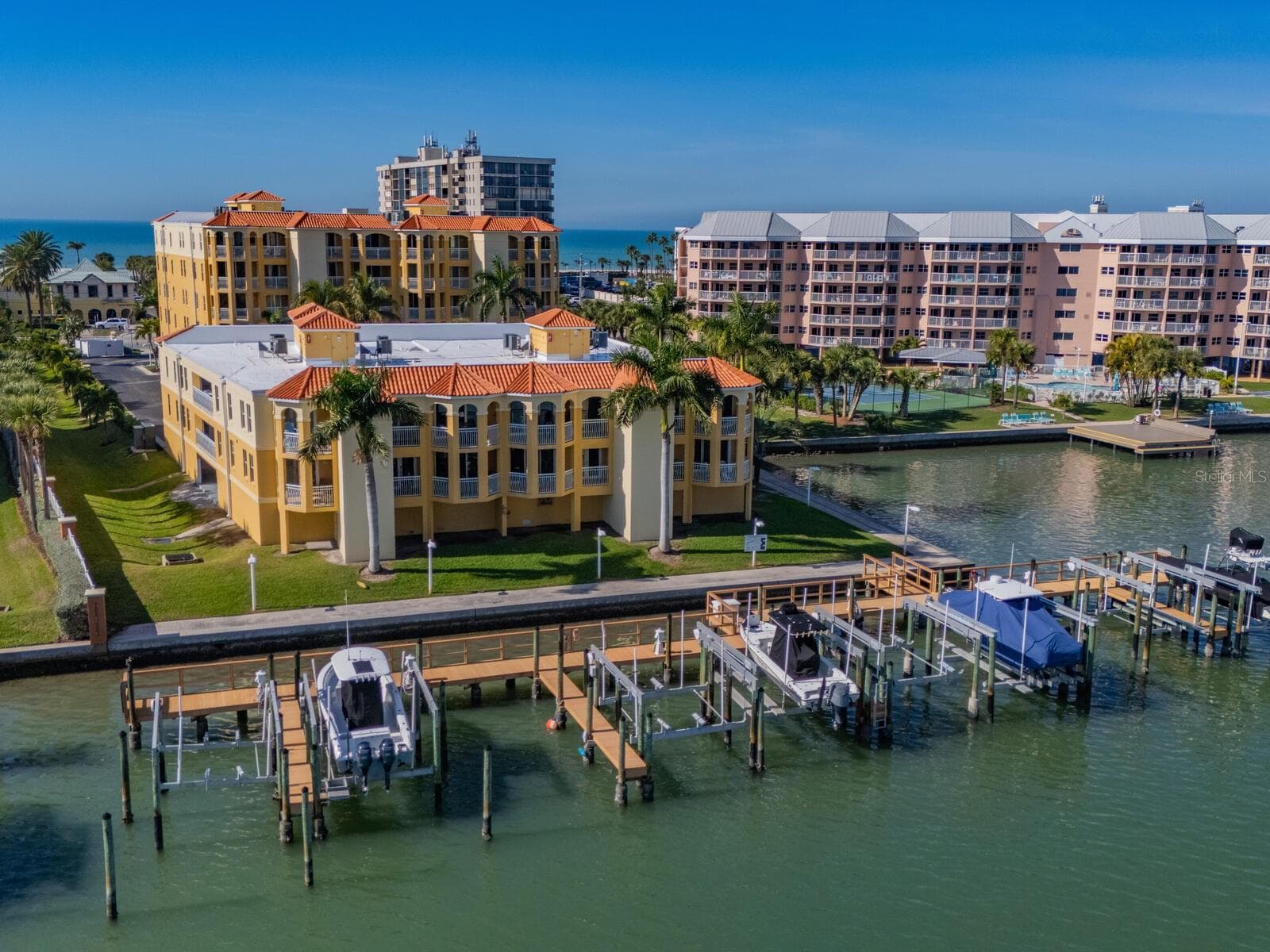 Aerial of Docks - 5353 GULF BLVD #B202, ST PETE BEACH