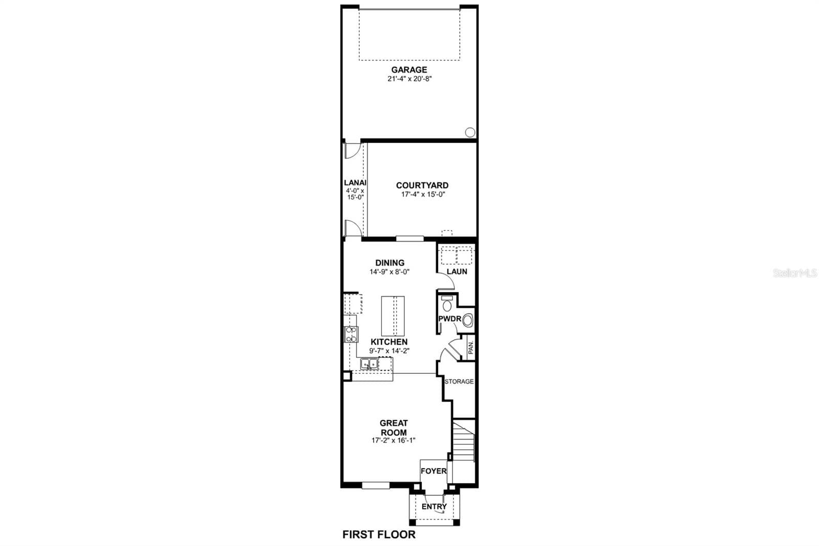 Foxtail Floor Plan- First Floor. - 17836 BROADLEAF LOOP, VENICE