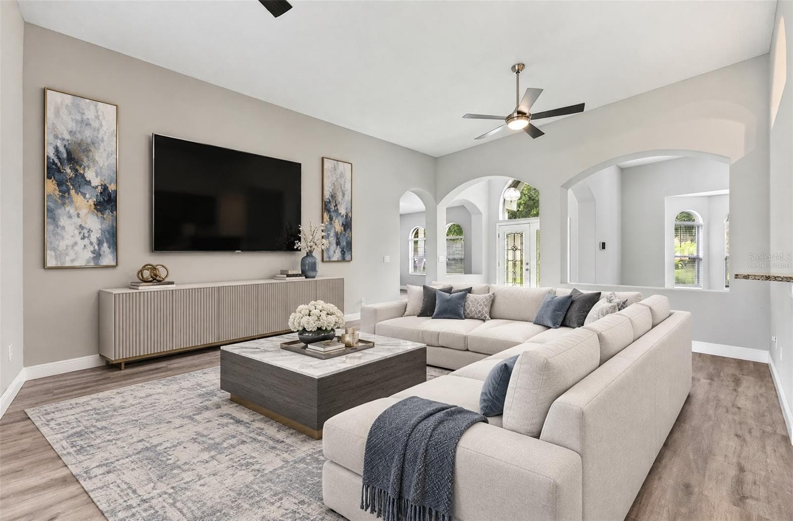 Family room off the kitchen. Virtually Staged. - 4946 LAZY OAKS WAY, ST CLOUD