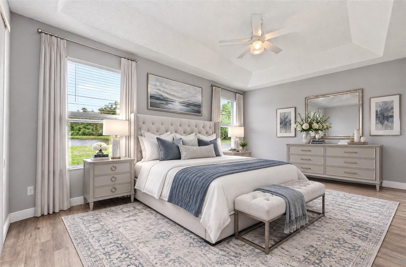 Light, bright, spacious primary suite has direct access to the lanai. Virtually Staged. - 4946 LAZY OAKS WAY, ST CLOUD