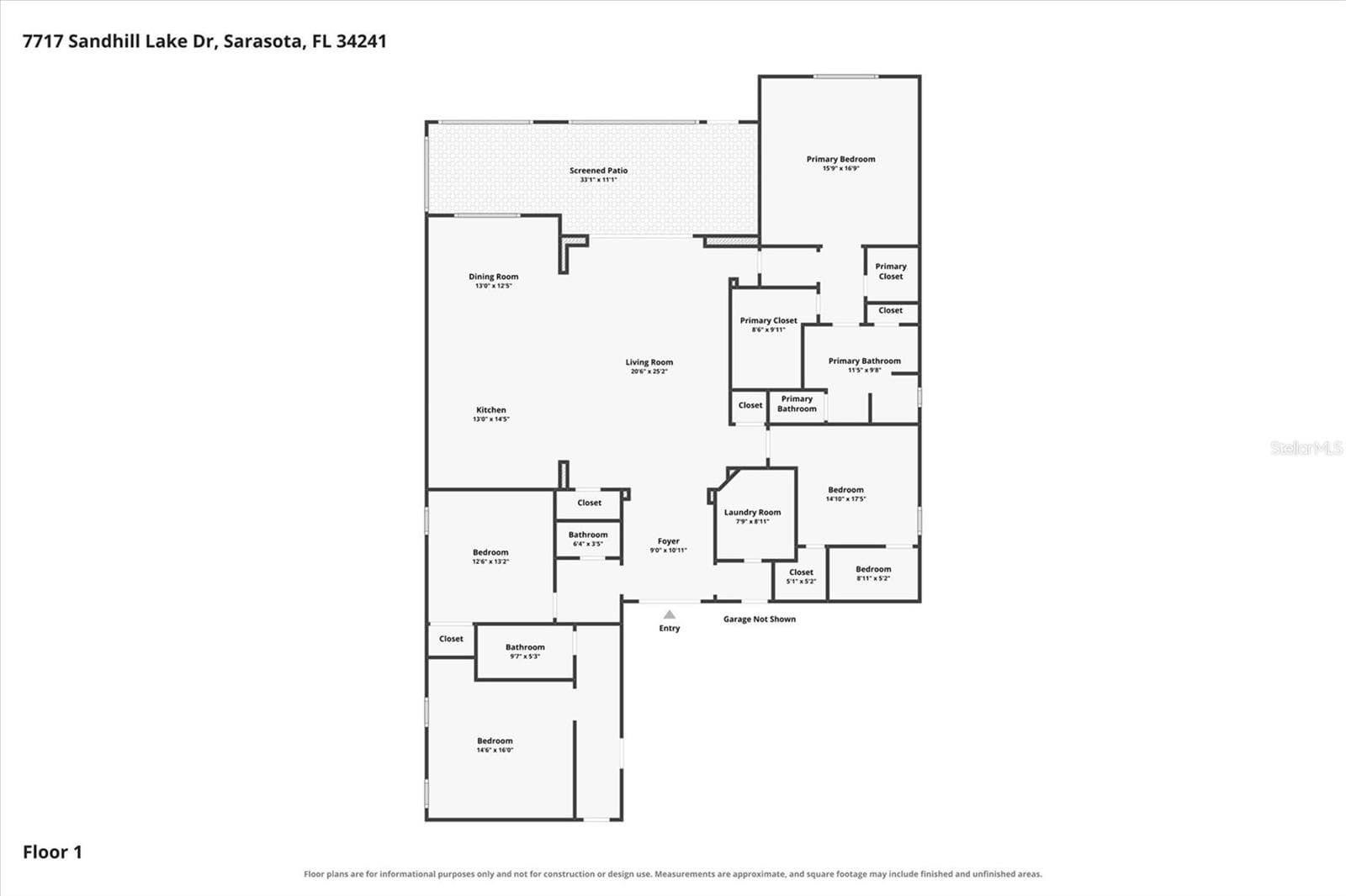 Floor Plan - 7717 SANDHILL LAKE DR, SARASOTA
