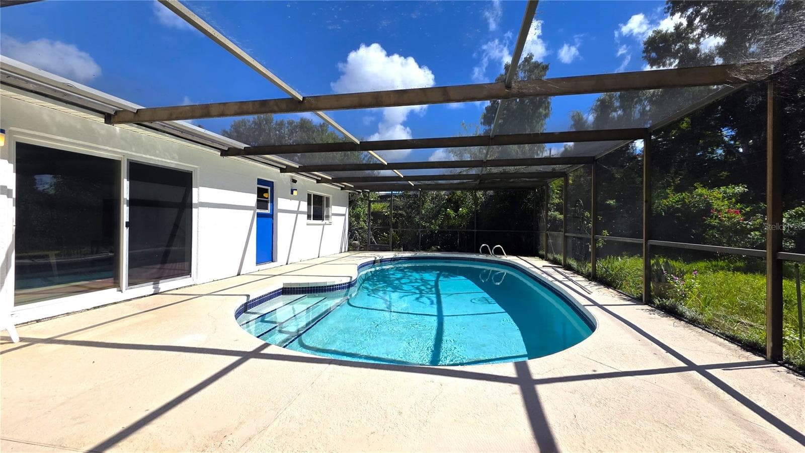 Pool view. - 2529 INDIGO DR, DUNEDIN
