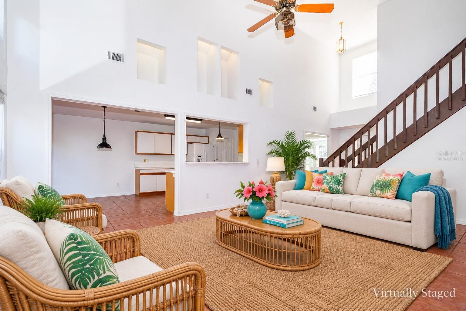 Virtually Staged Living Room - 696 REMINGTON OAK DR, LAKE MARY