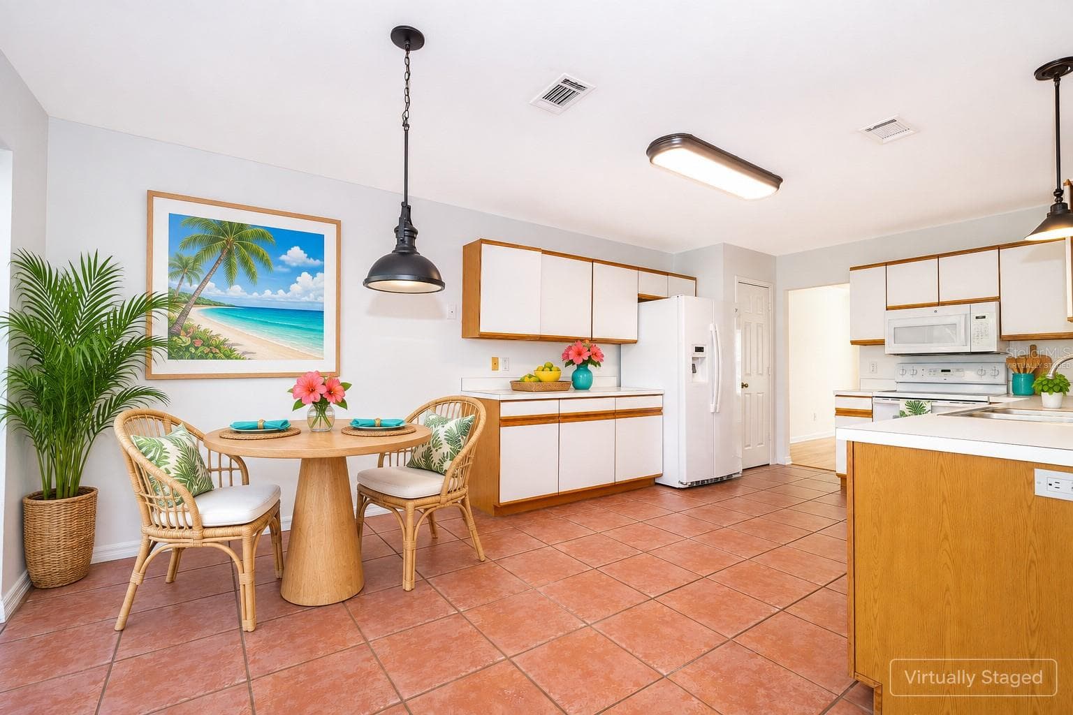 Virtually Staged Breakfast Nook & Kitchen - 696 REMINGTON OAK DR, LAKE MARY