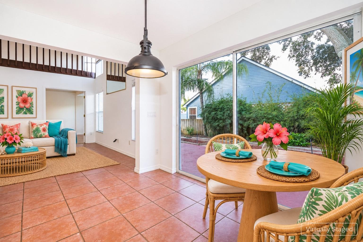Virtually Staged Breakfast Nook & Living Room - 696 REMINGTON OAK DR, LAKE MARY