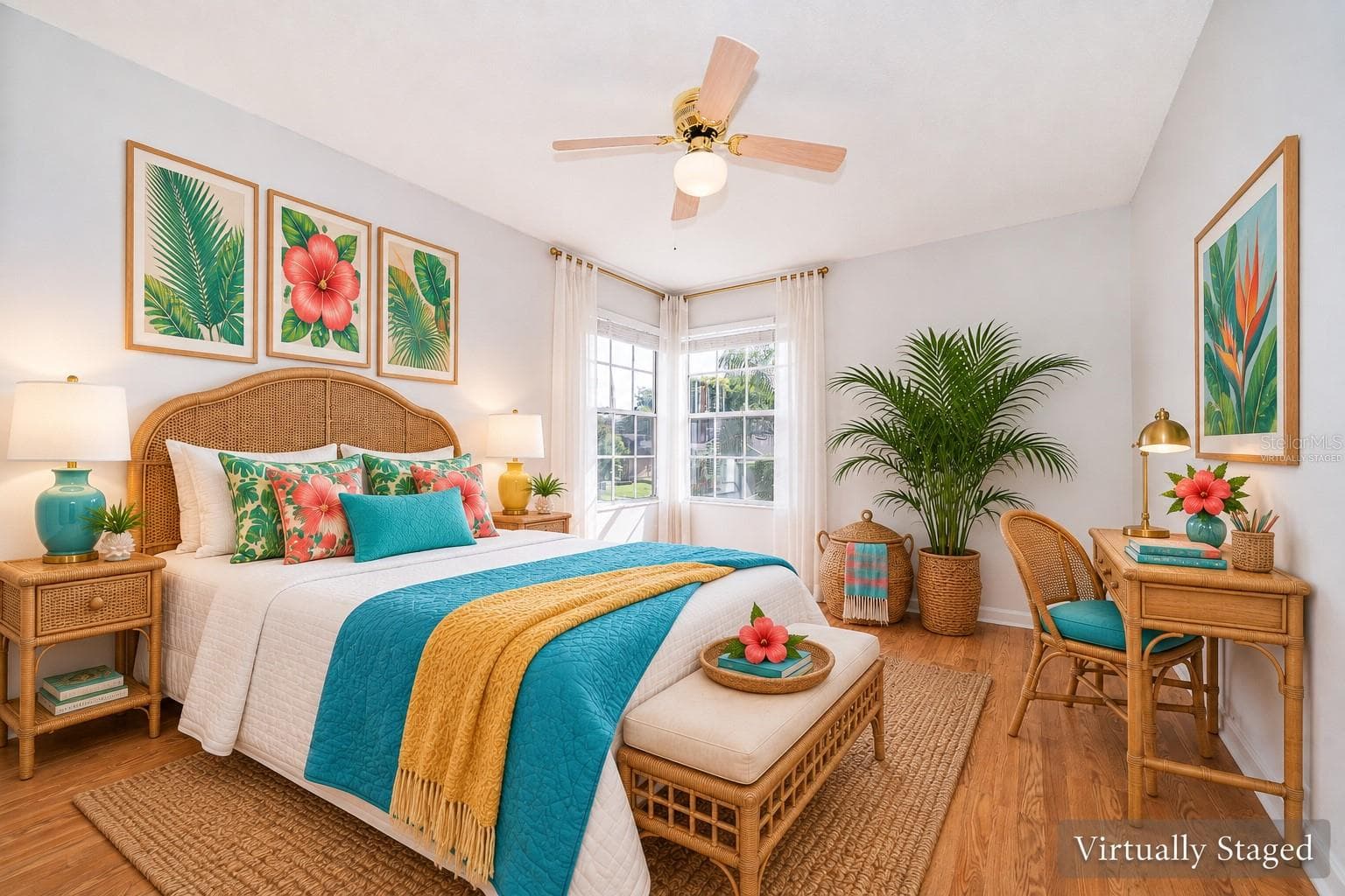 Virtually Staged Guest Bedroom 3 - 696 REMINGTON OAK DR, LAKE MARY