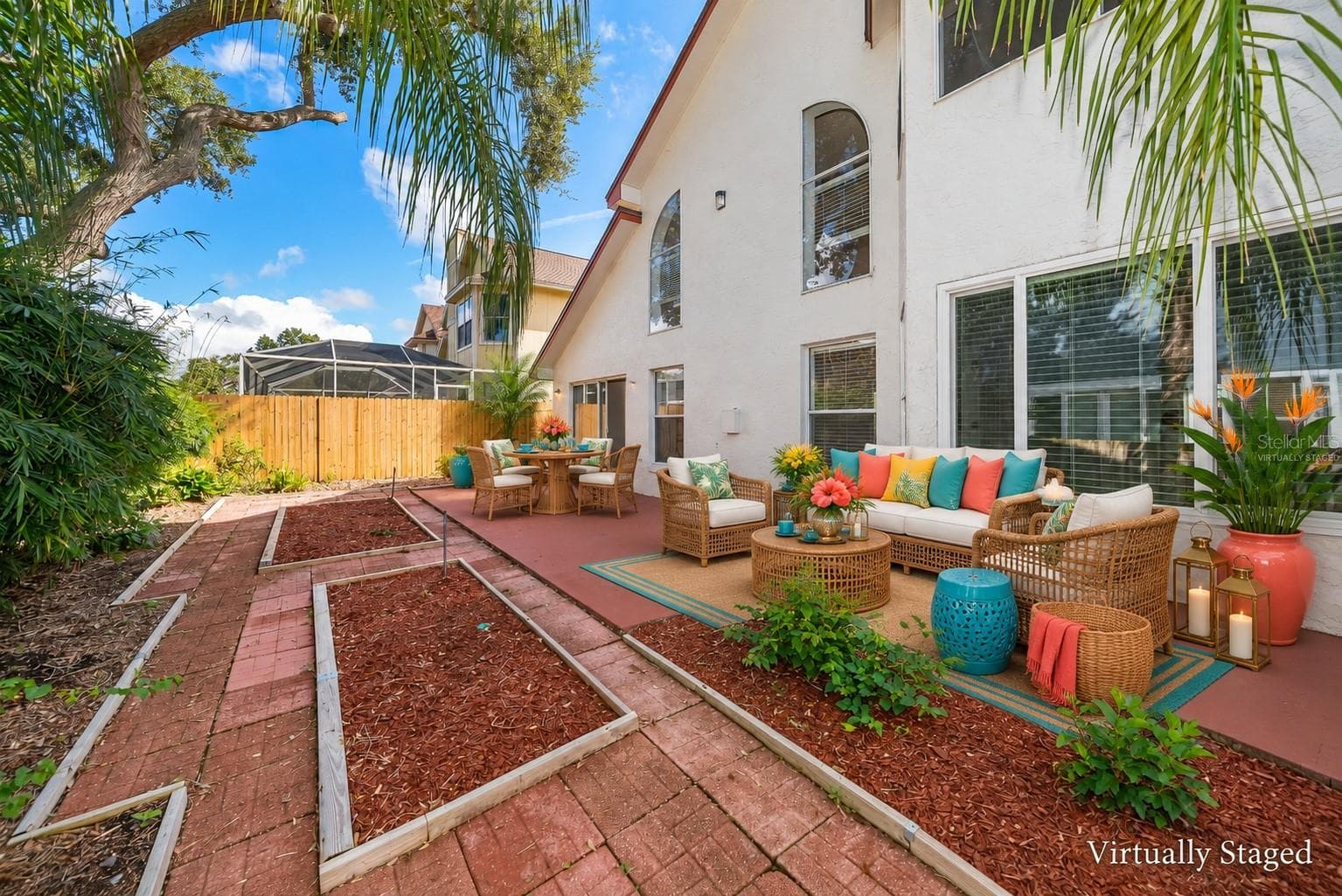 Virtually Staged Rear Yard - 696 REMINGTON OAK DR, LAKE MARY