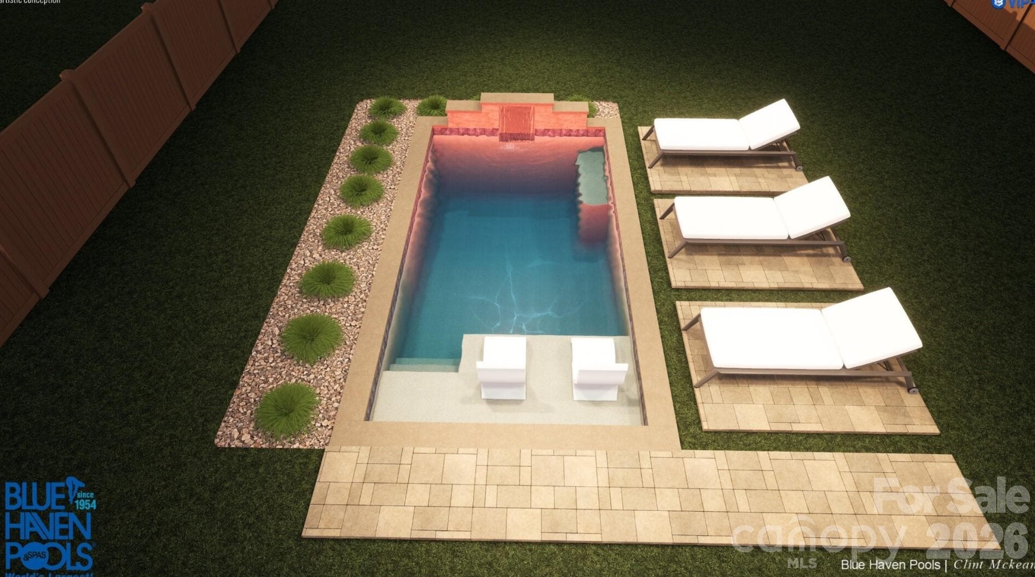 Rendering of potential backyard pool! - Charlotte