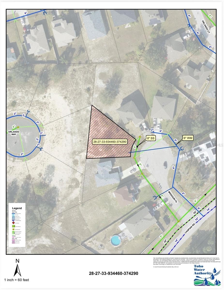 Utility Map - 1406 MISSOURI PL, POINCIANA