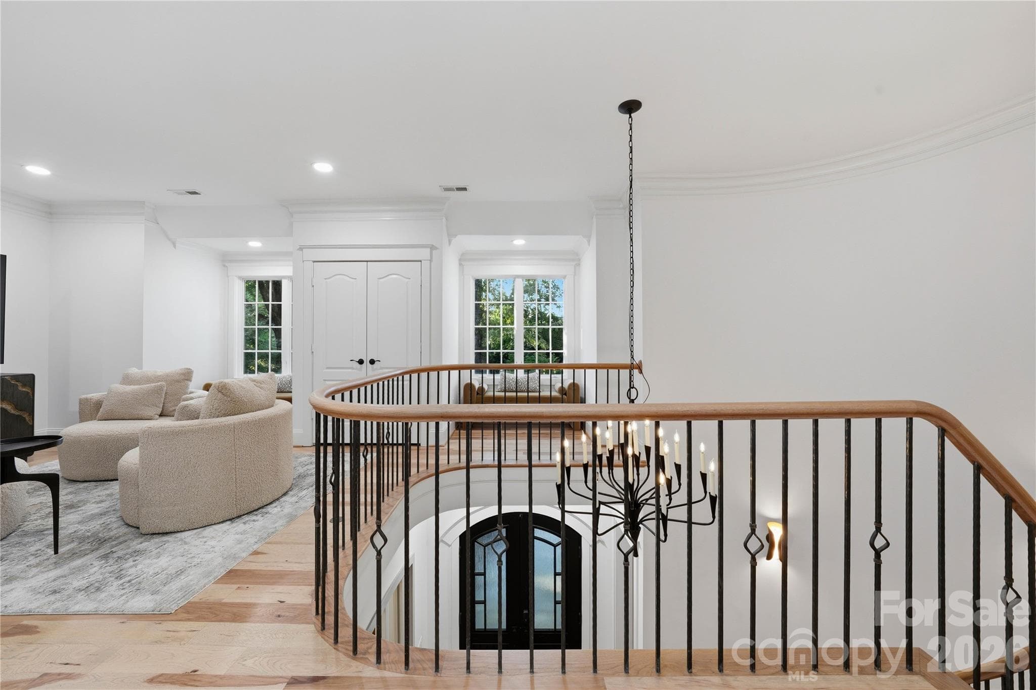Spiral Staircase to Landing - 6239 Sharon Hills Road, Charlotte