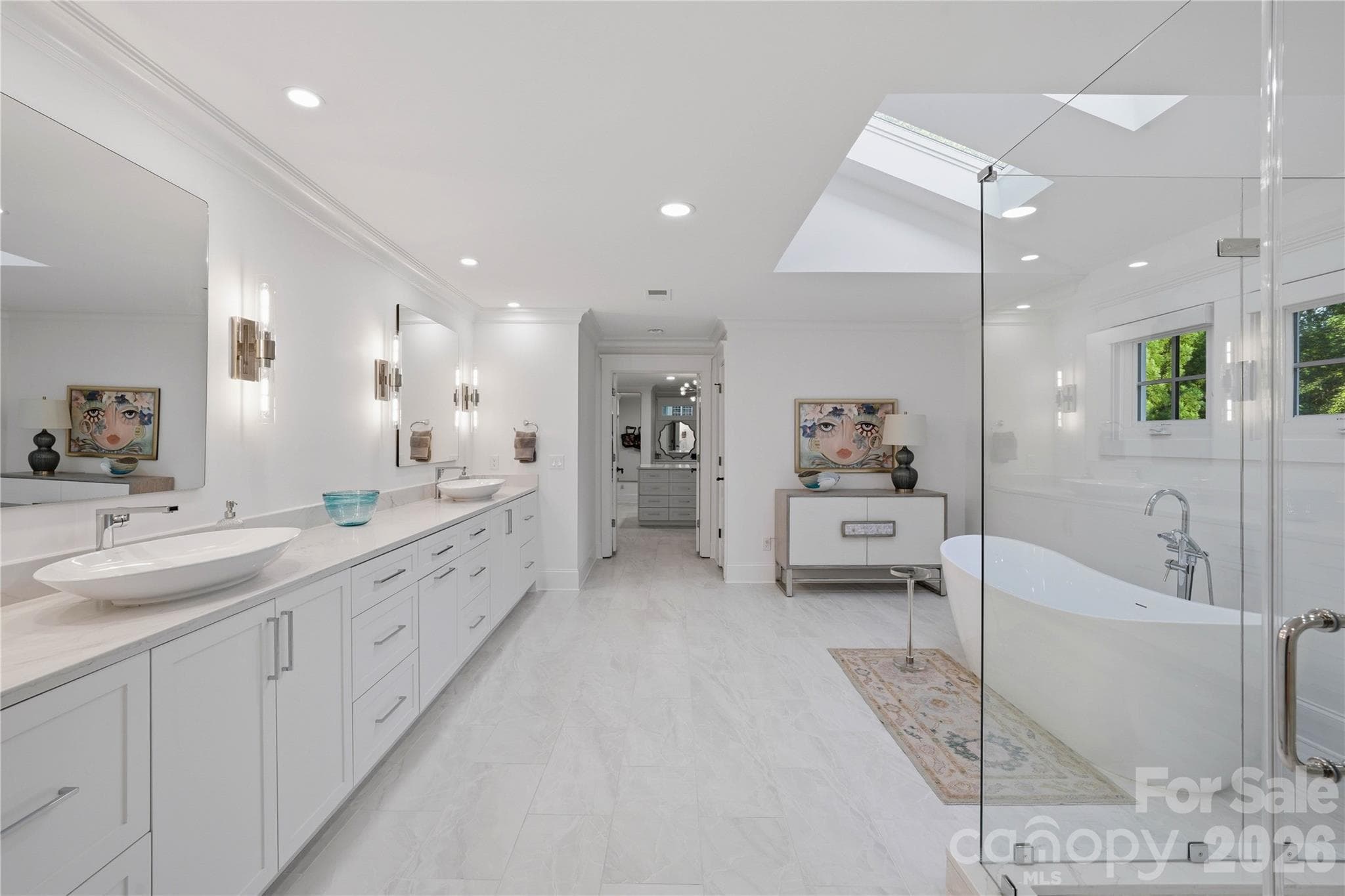 Owner's Bath Suite w/ oversized dual vanities - 6239 Sharon Hills Road, Charlotte