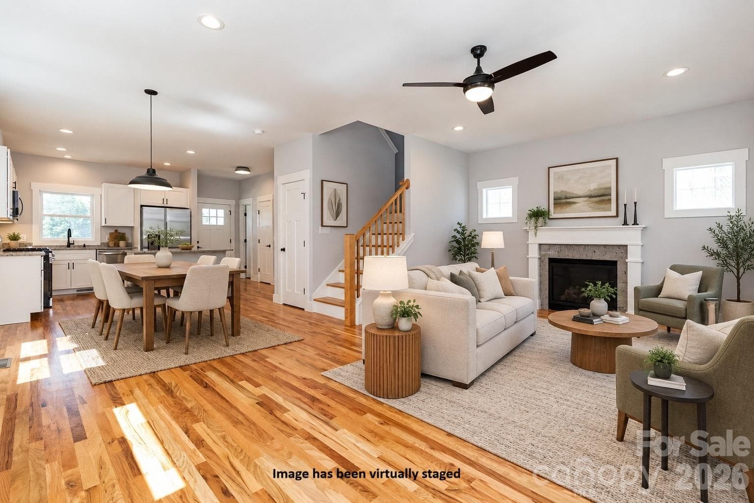 Living Room - Virtually Staged - 33 Loblolly Lane, Asheville