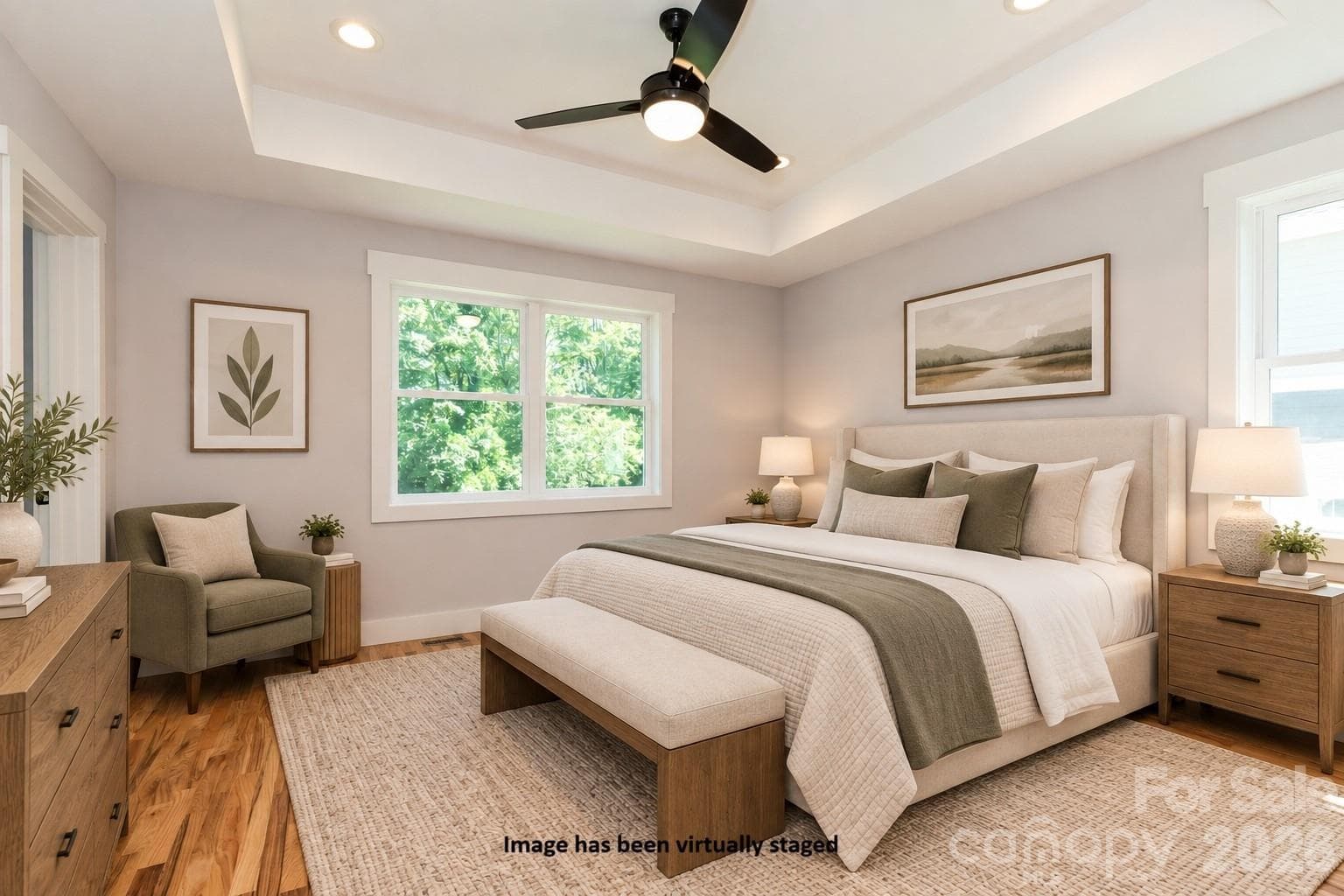 Primary Bedroom - Virtually Staged - 33 Loblolly Lane, Asheville