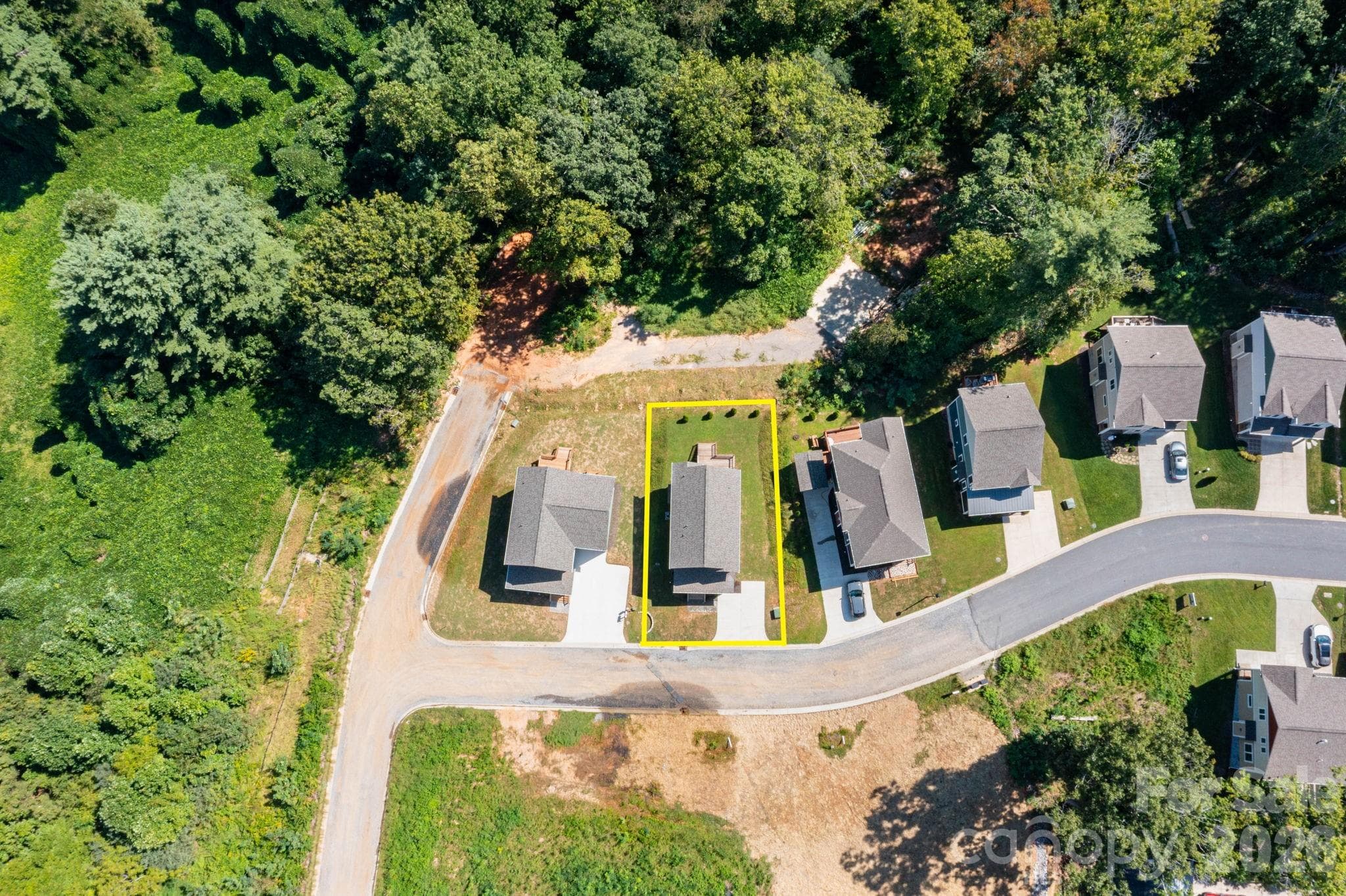 Aerial Image - approximate GIS lines - 33 Loblolly Lane, Asheville