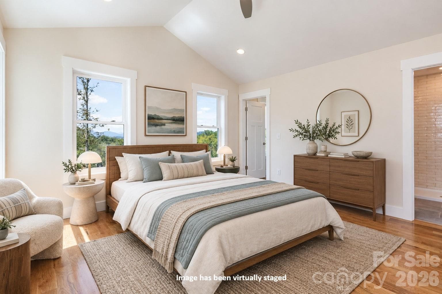 Primary Bedroom - Virtually Staged - 35 Loblolly Lane, Asheville