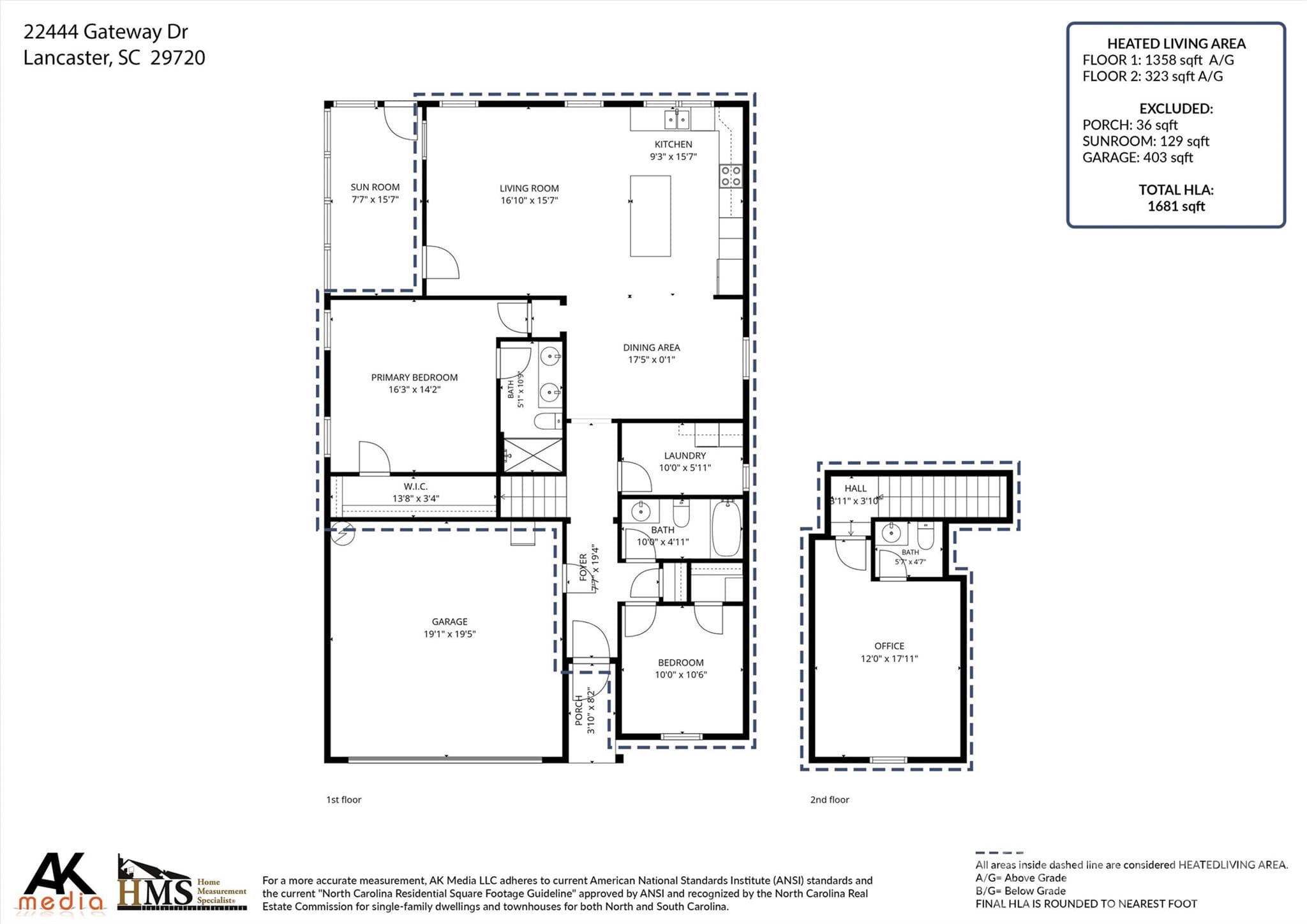 Floor Plan with measured square footage - 22444 Gateway Drive, Lancaster