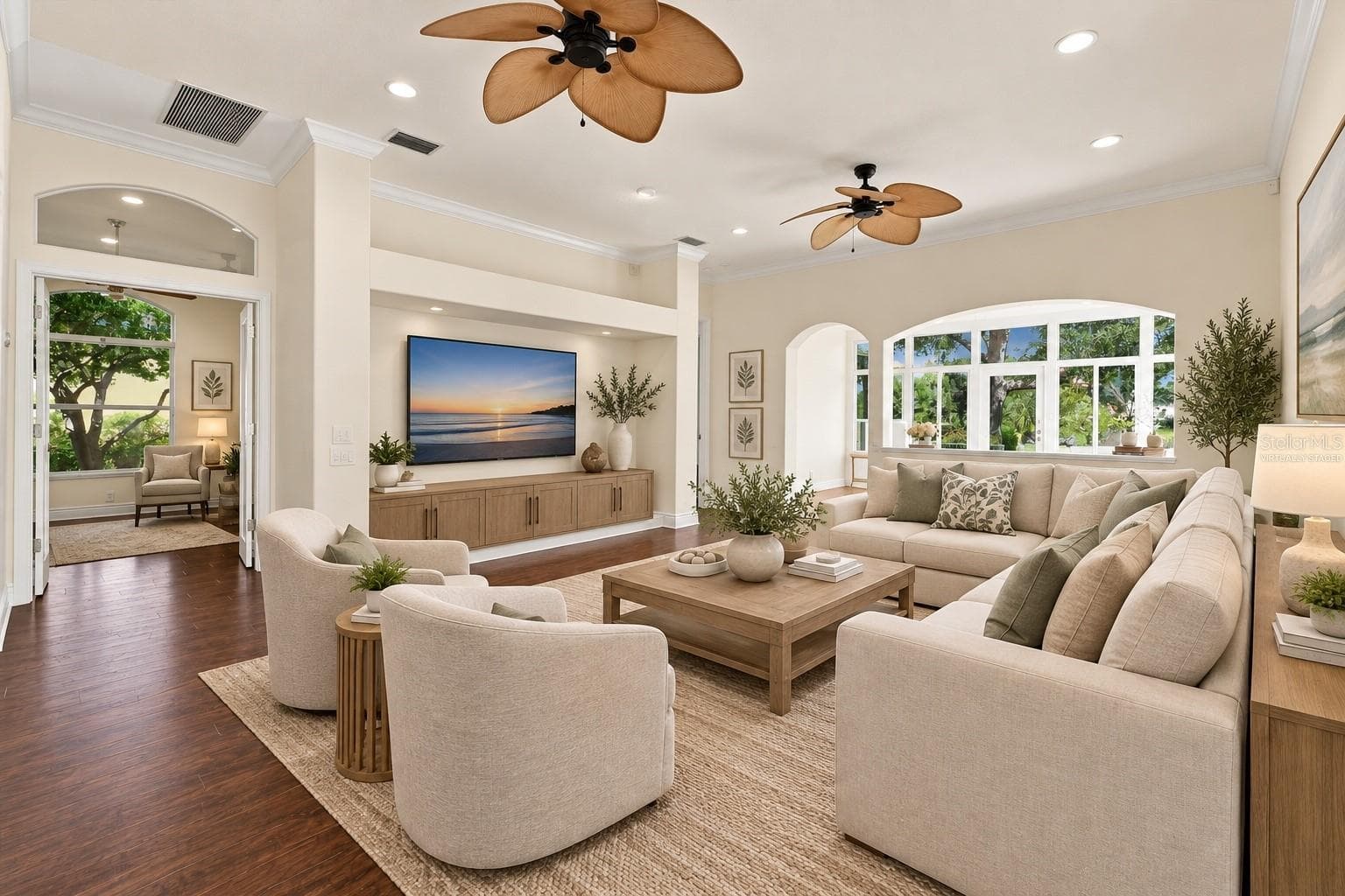 Virtually staged family room - 10209 SILVERADO CIR, LAKEWOOD RANCH