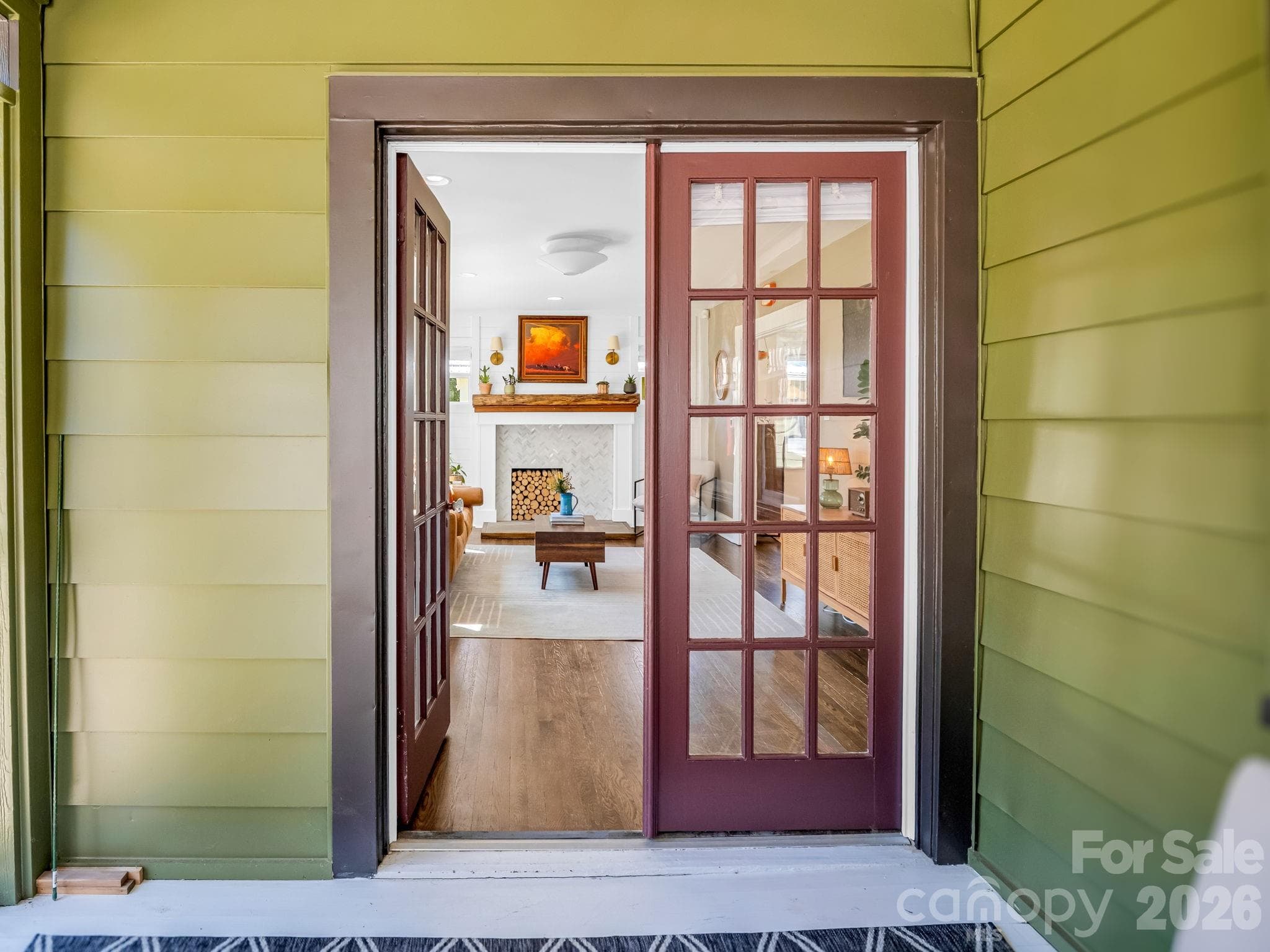screened porch to home entry - 10 Dale Street, Asheville