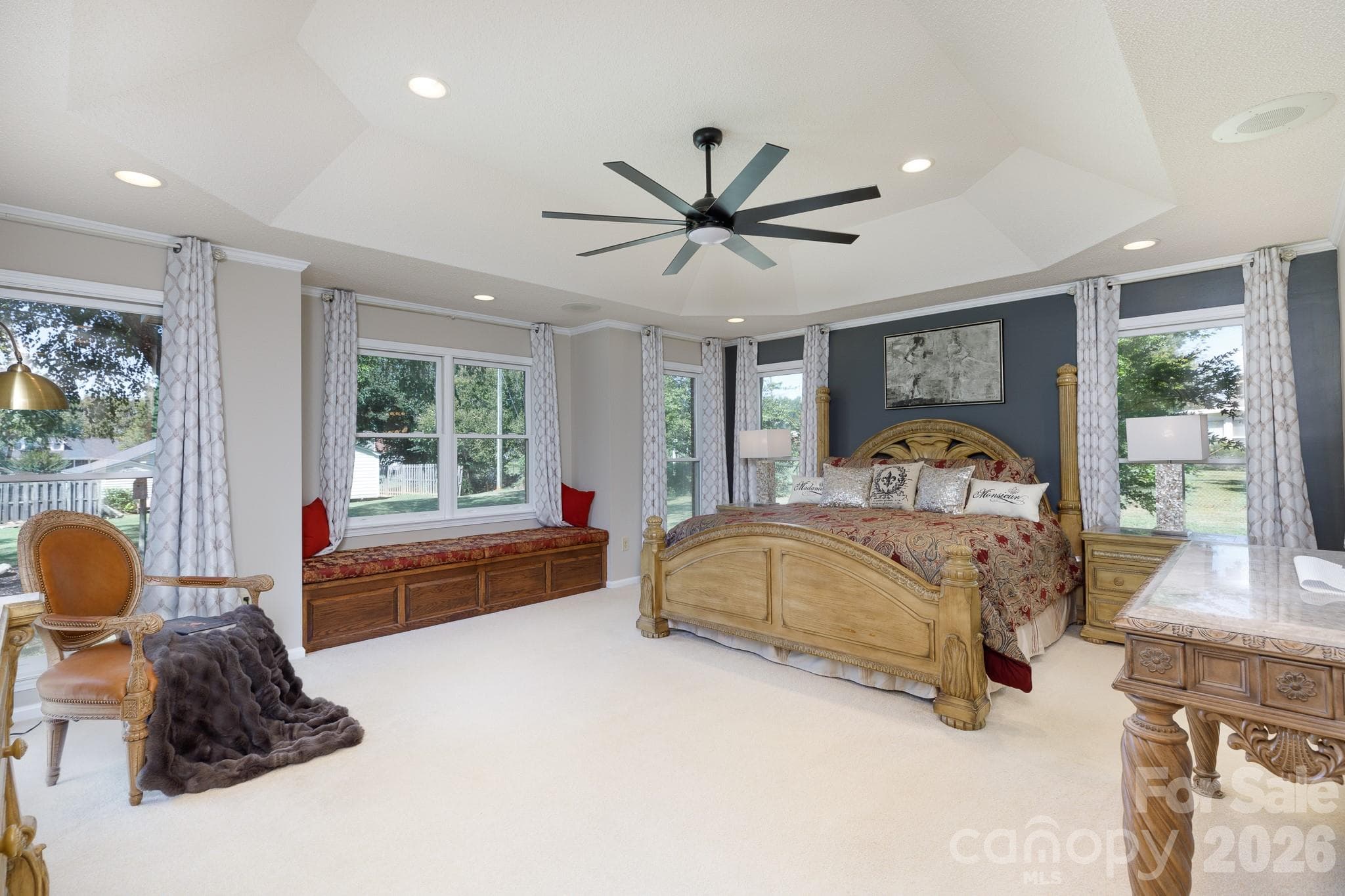Primary Bedroom with Tray Ceiling - 411 Cherokee National Highway, Gaffney