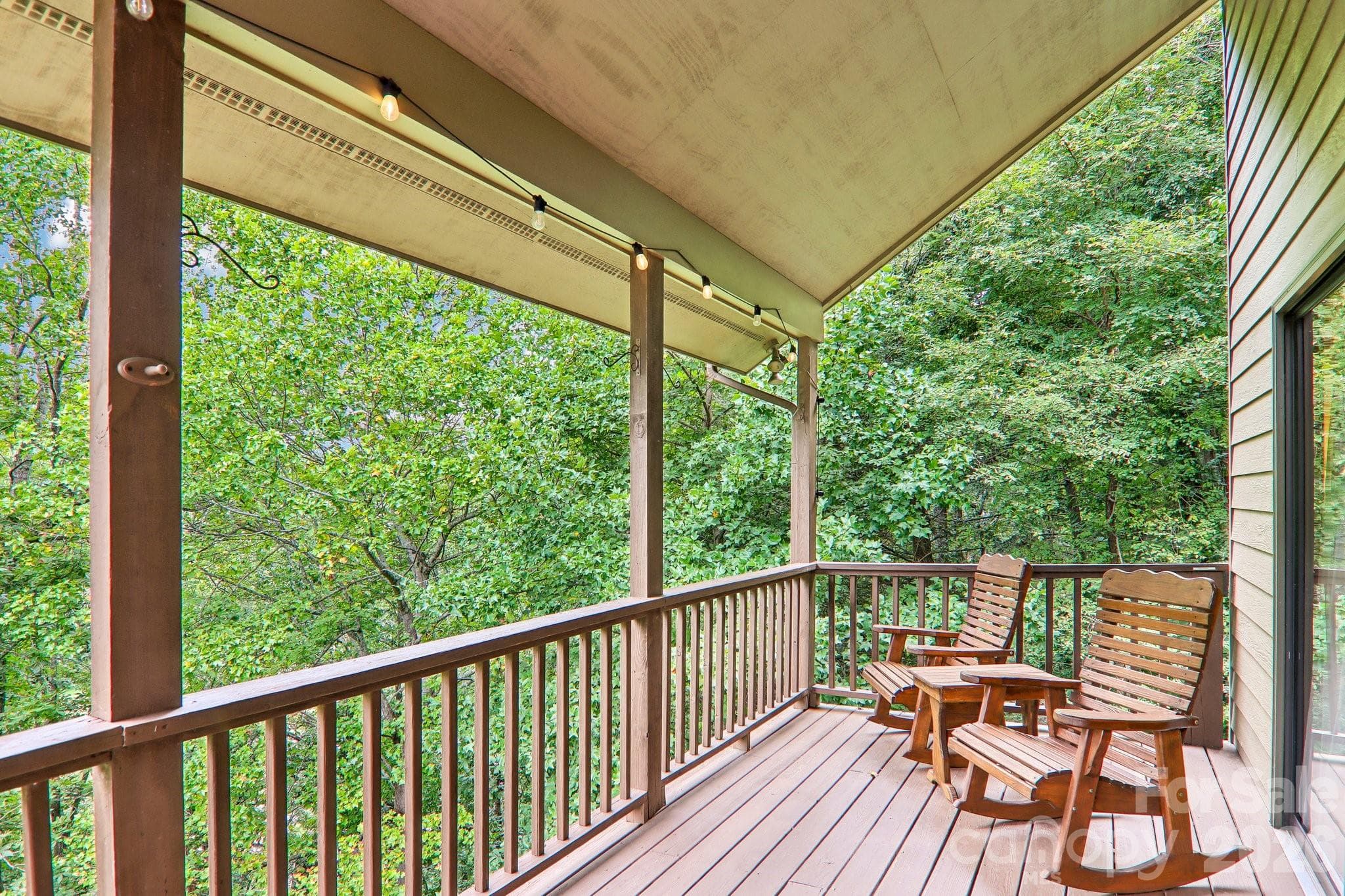 covered porch off main living area - 36 Nicholas Lane, Maggie Valley