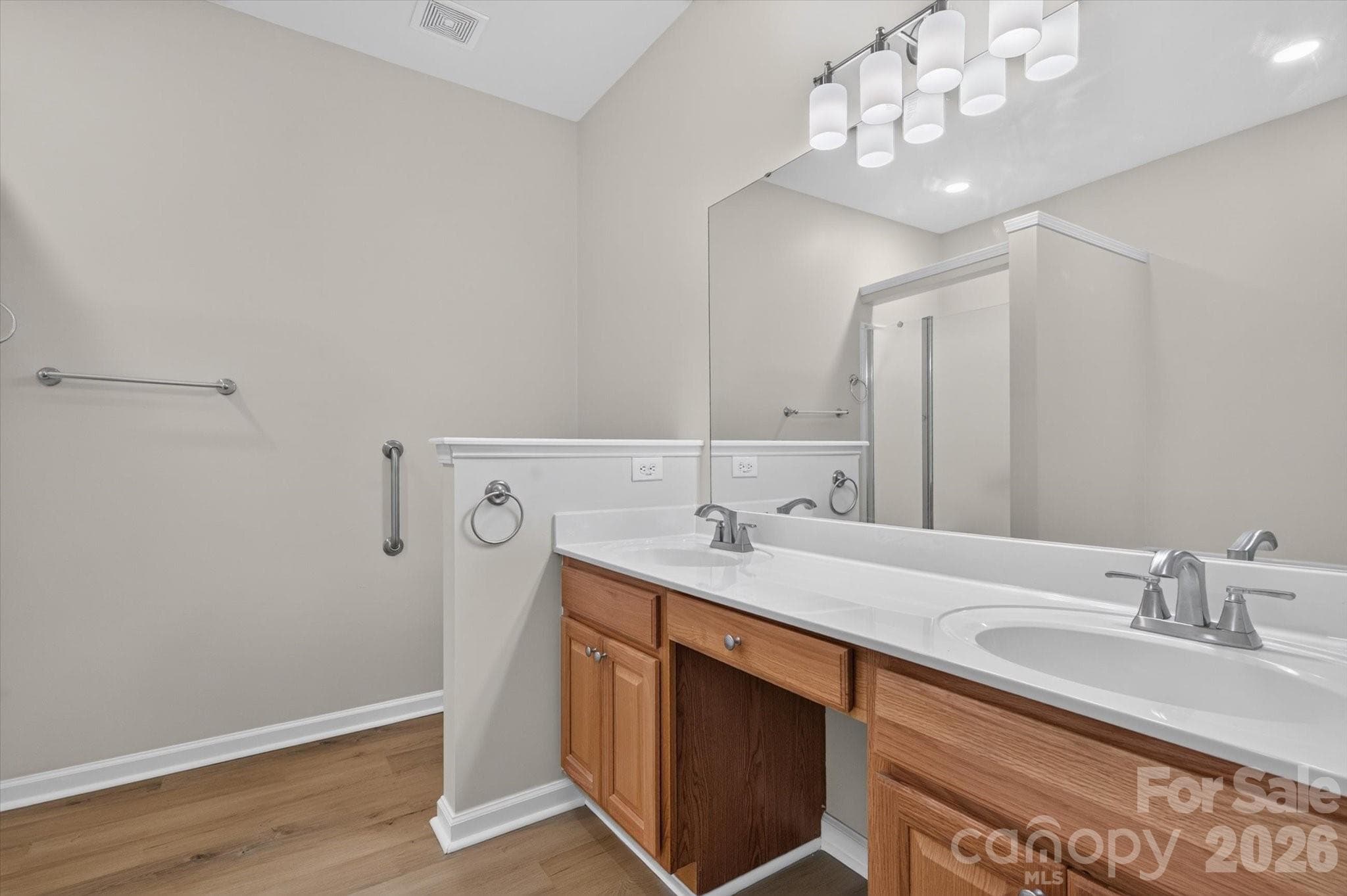 Primary Bath with new lighting, toilet, shower upgraded with new paint! - 4641 Willow Glen Road, Harrisburg