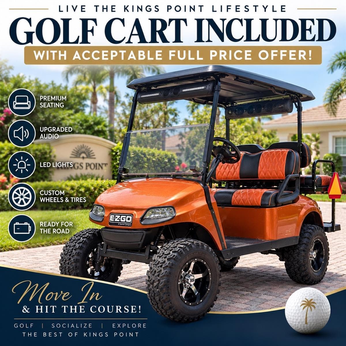 Free golf cart with accepted offer - 2241 WORTHINGTON GREENS DR, SUN CITY CENTER