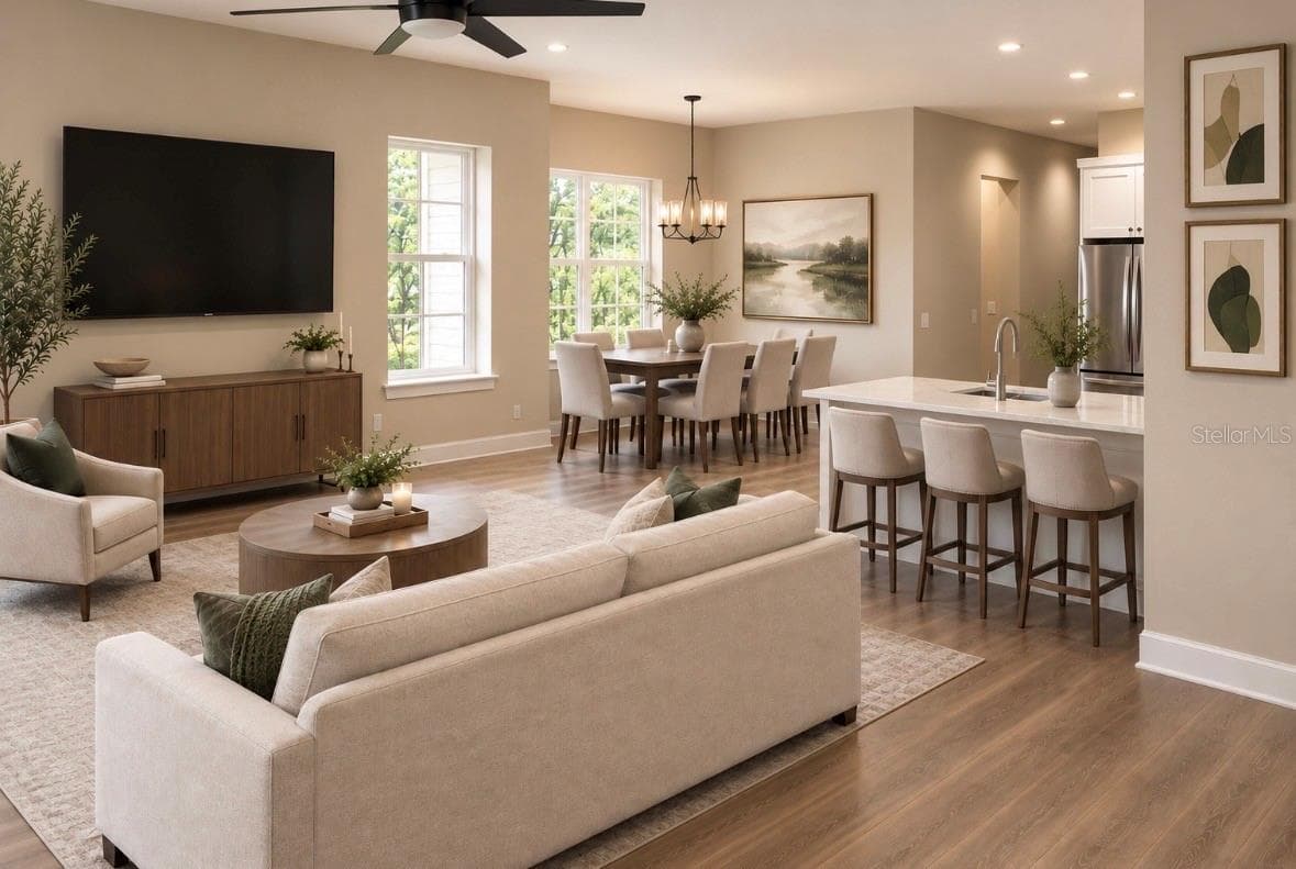 Digitally Staged Great Room - 1137 DOROTHY ST, LAKELAND