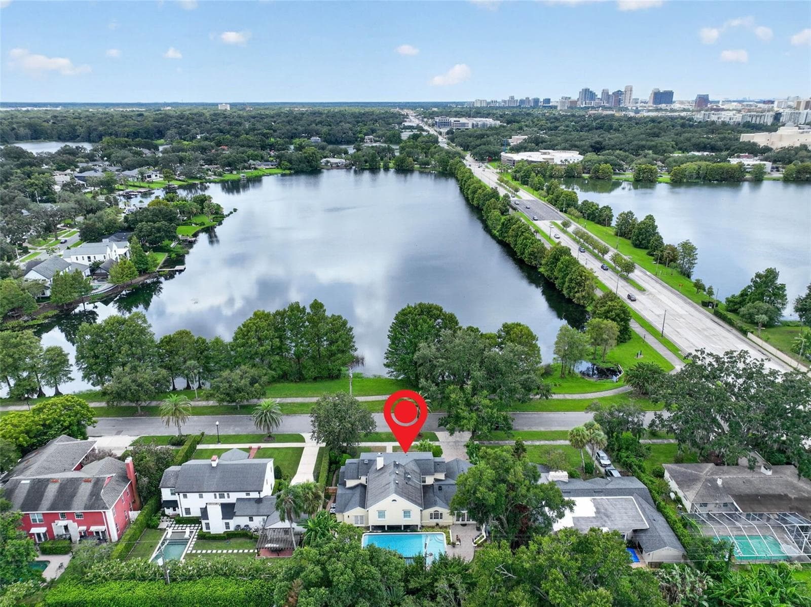Aerial View – Residence Positioned Across from Lake Estelle - 1221 DORCHESTER ST, ORLANDO