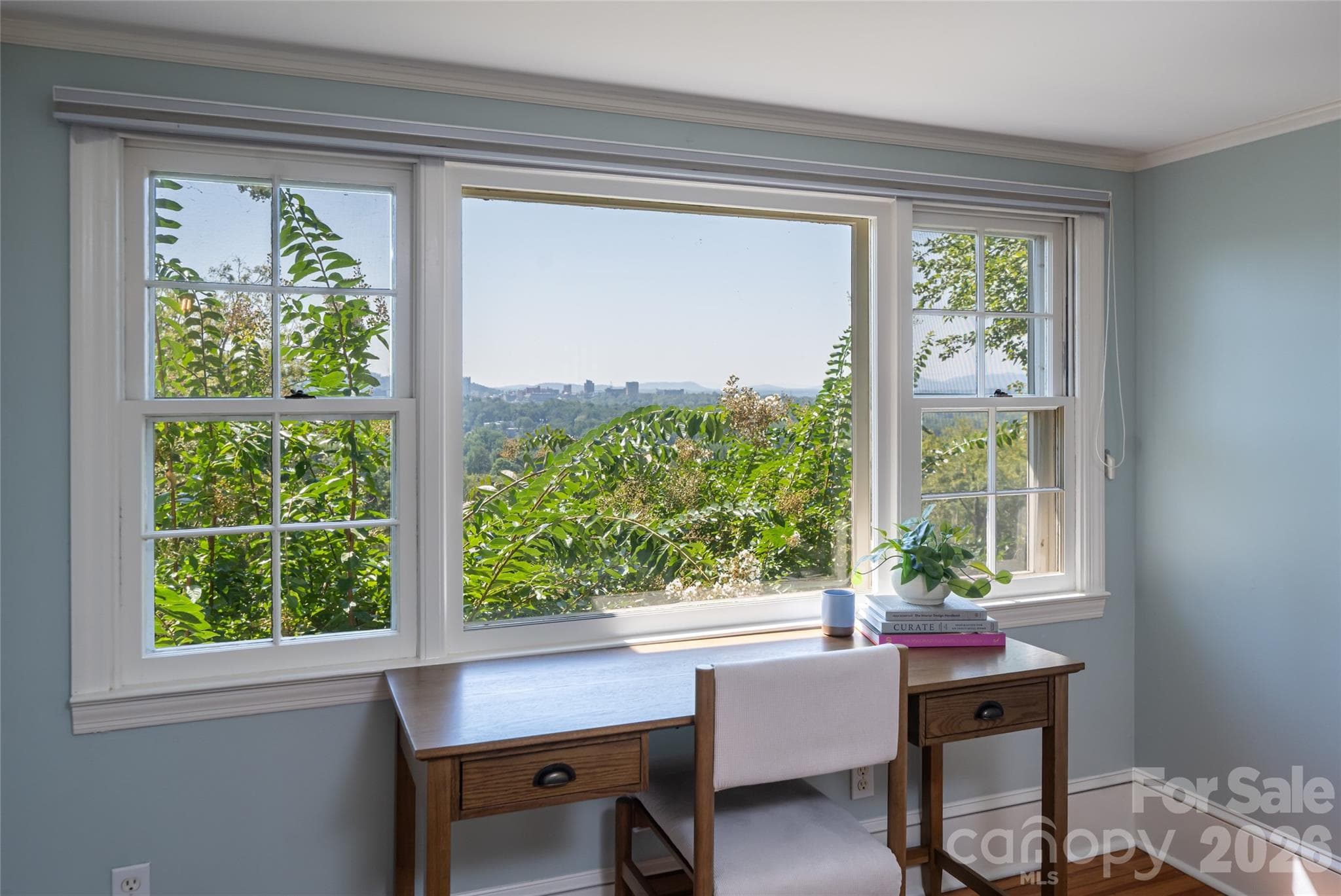 The sitting room is the perfect place for a home office, relaxing retreat or workout space. - 35 Elias Place, Asheville