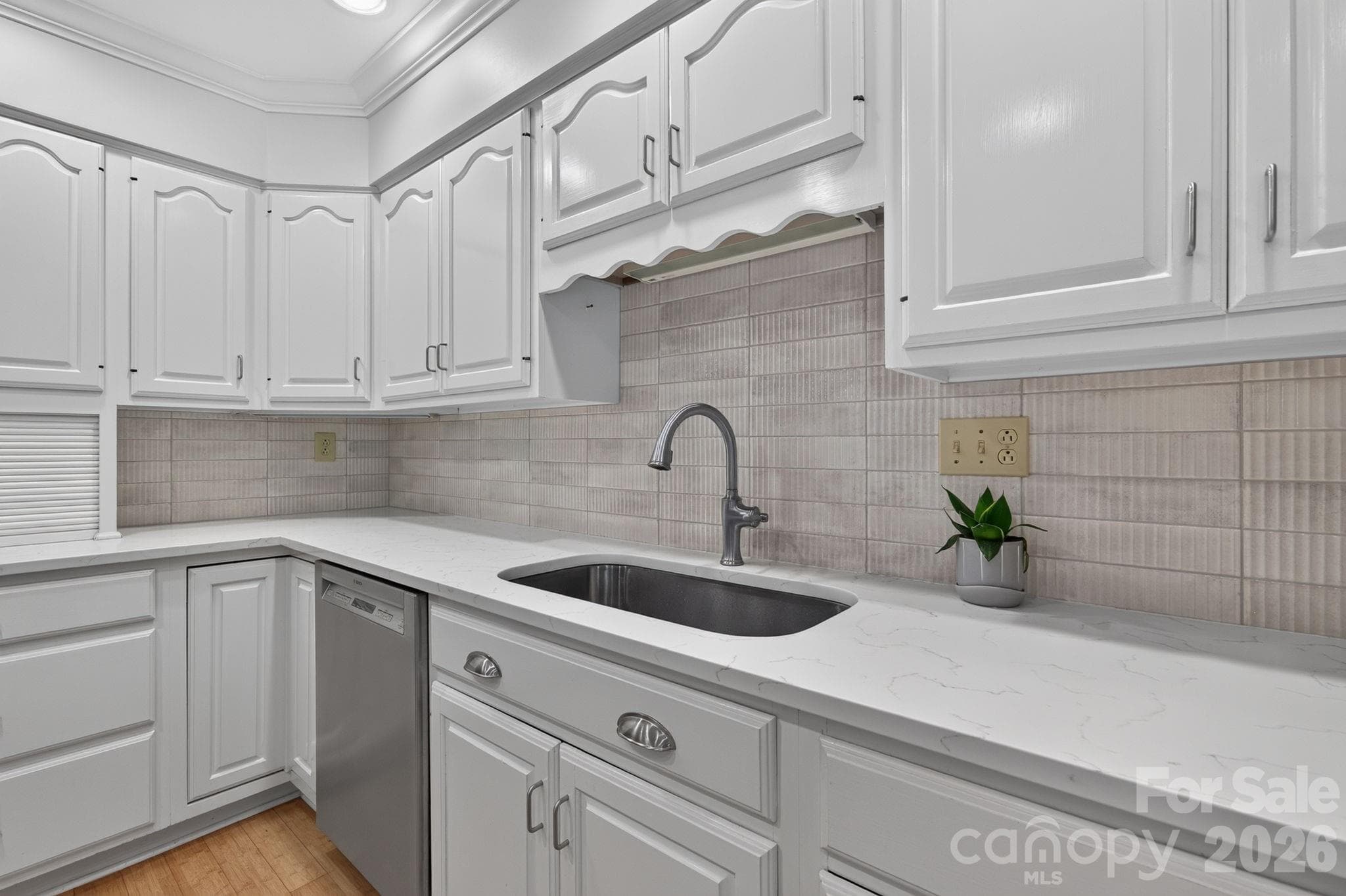 White Kitchen with Quartz Counters - 3517 Honeysuckle Drive, Matthews